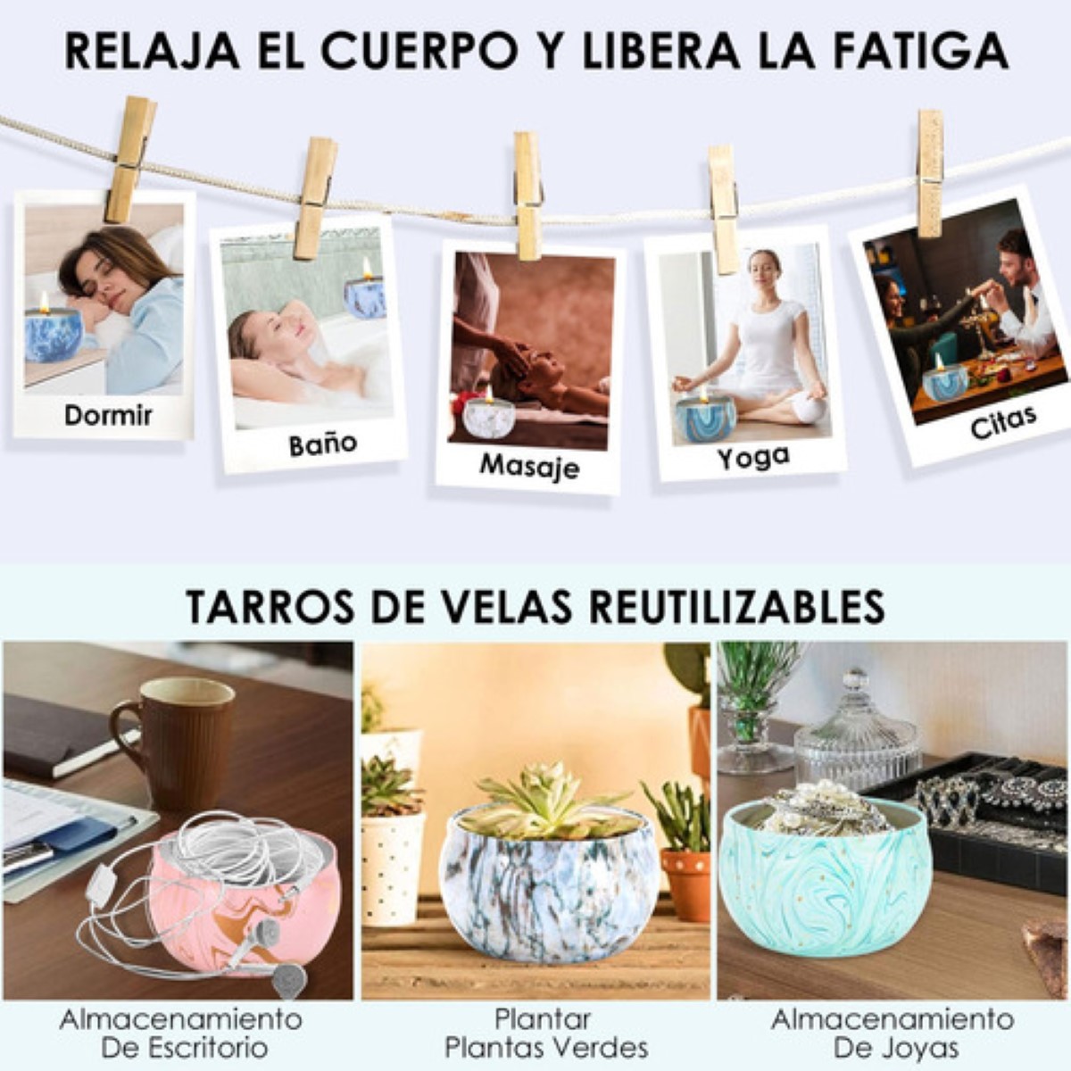 16 Velas Aromáticas Decorativas Vela Perfumadas Soya 2.2oz