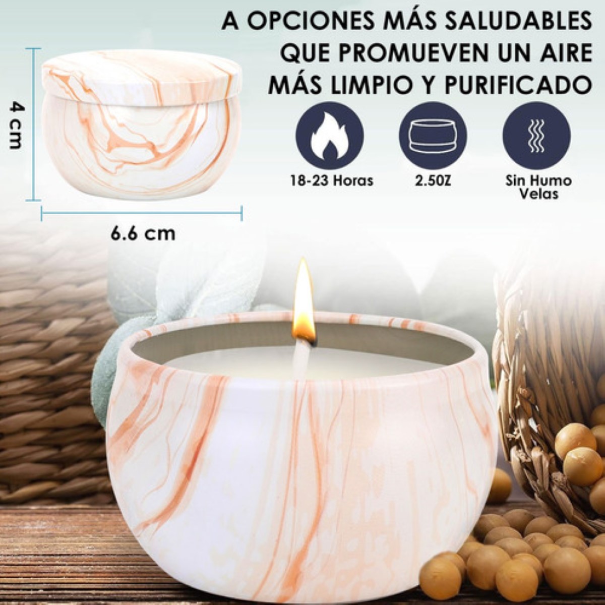 16 Velas Aromáticas Decorativas Vela Perfumadas Soya 2.2oz