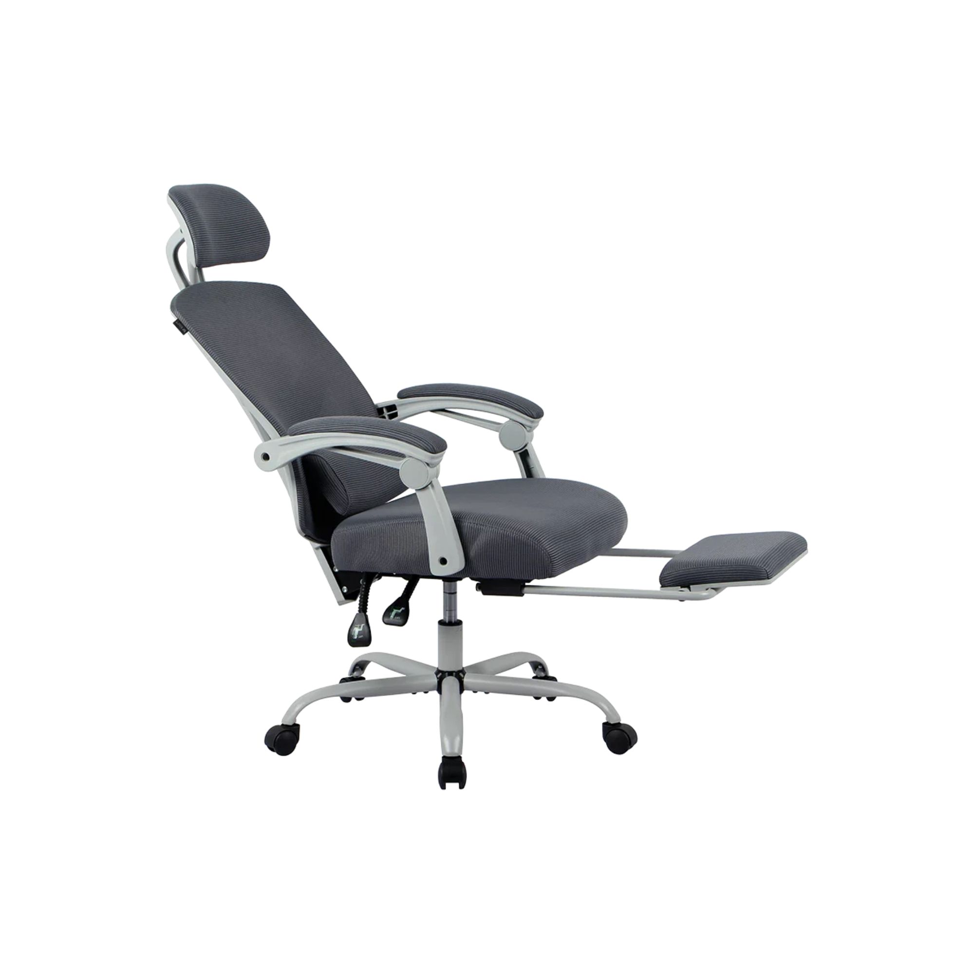 Silla Gamer Balam Rush Bolt Nou, de Malla, Reclinable, Reposa brazos, Reposa pies, hasta 130 Kg, Gris
