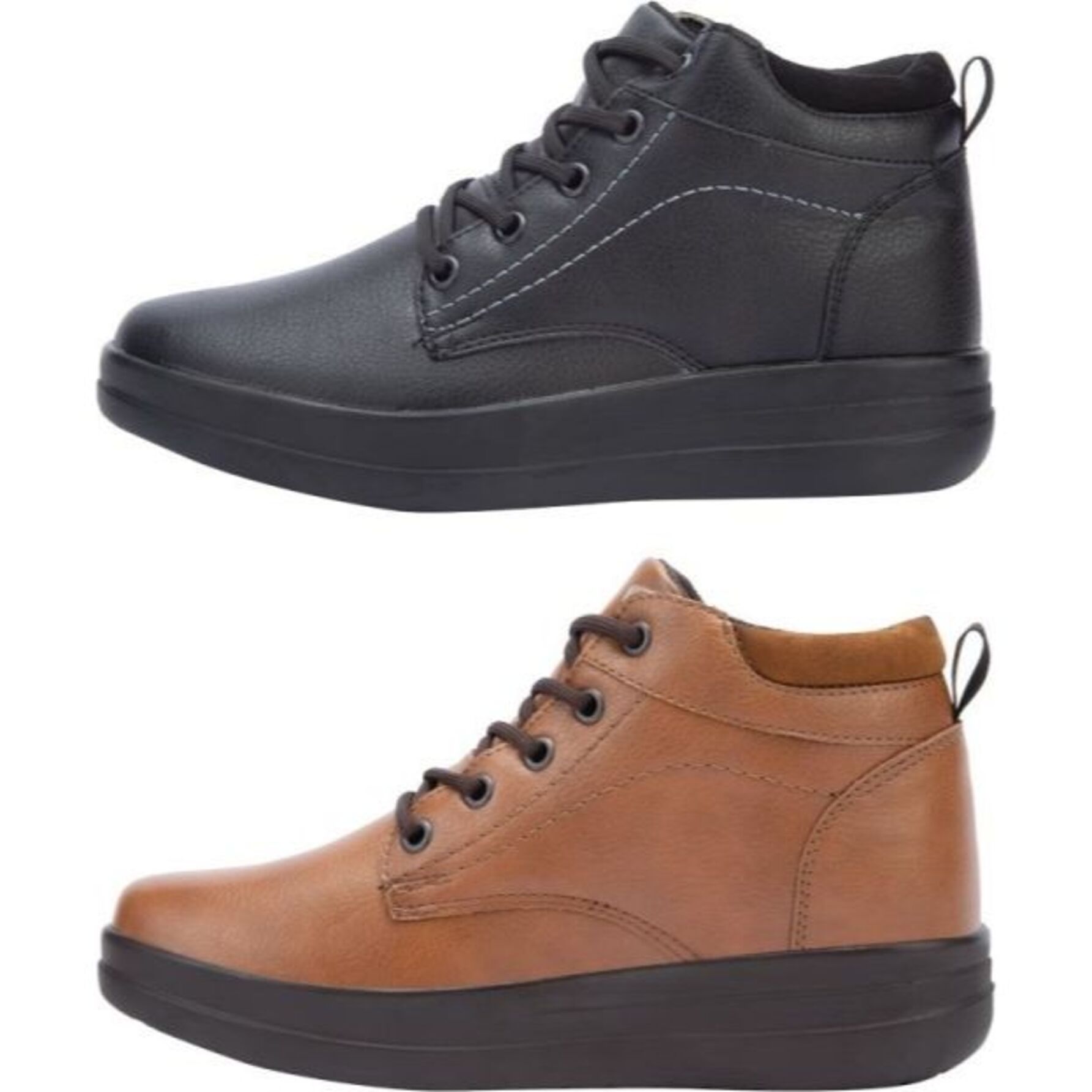 Kit de 2 pares de botines para mujer, con agujetas, acabado flotter, colores negro y café, marca Shosh 1139254