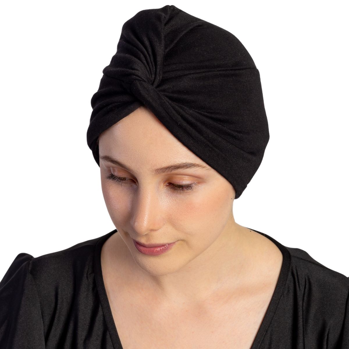 Mãe Baby Set 3 Turbantes Gorro Algodón Mujer Musulmán Oncológico (Blanco, Negro, Rojo)