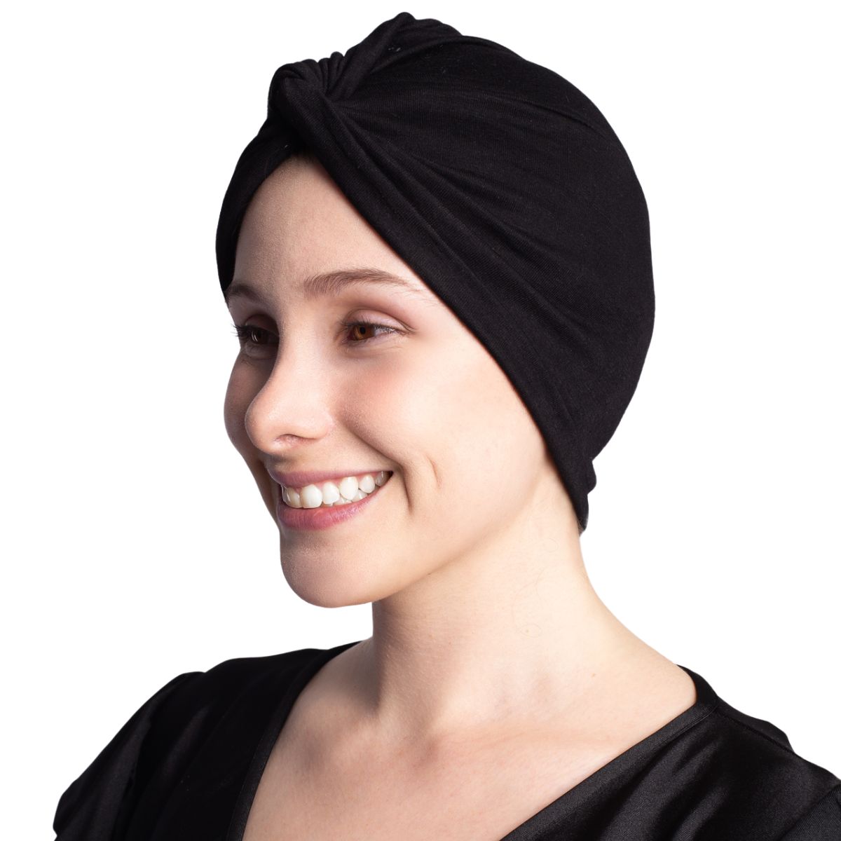 Mãe Baby Set 3 Turbantes Gorro Algodón Mujer Musulmán Oncológico (Blanco, Negro, Rojo)