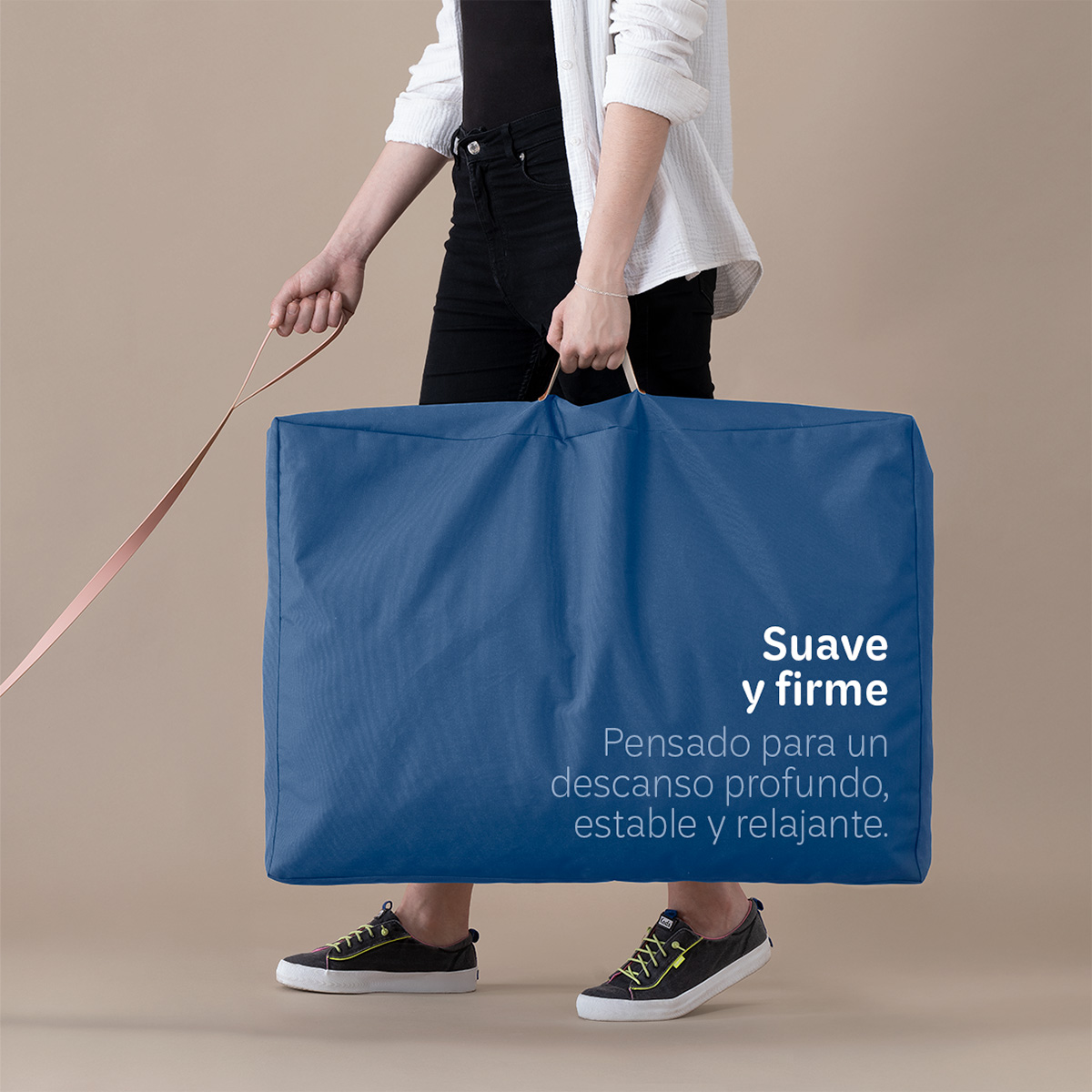 Cama Antiestrés de Foam para Perro y Gato tamaño Mediano, Colchoneta para Mascota Lavable Azul ESQUIMAL