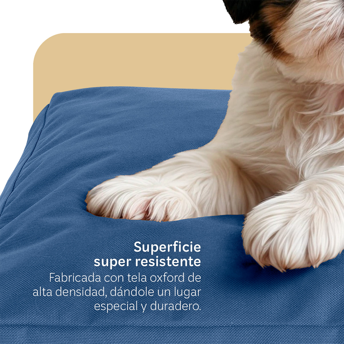 Cama Antiestrés de Foam para Perro y Gato tamaño Mediano, Colchoneta para Mascota Lavable Azul ESQUIMAL