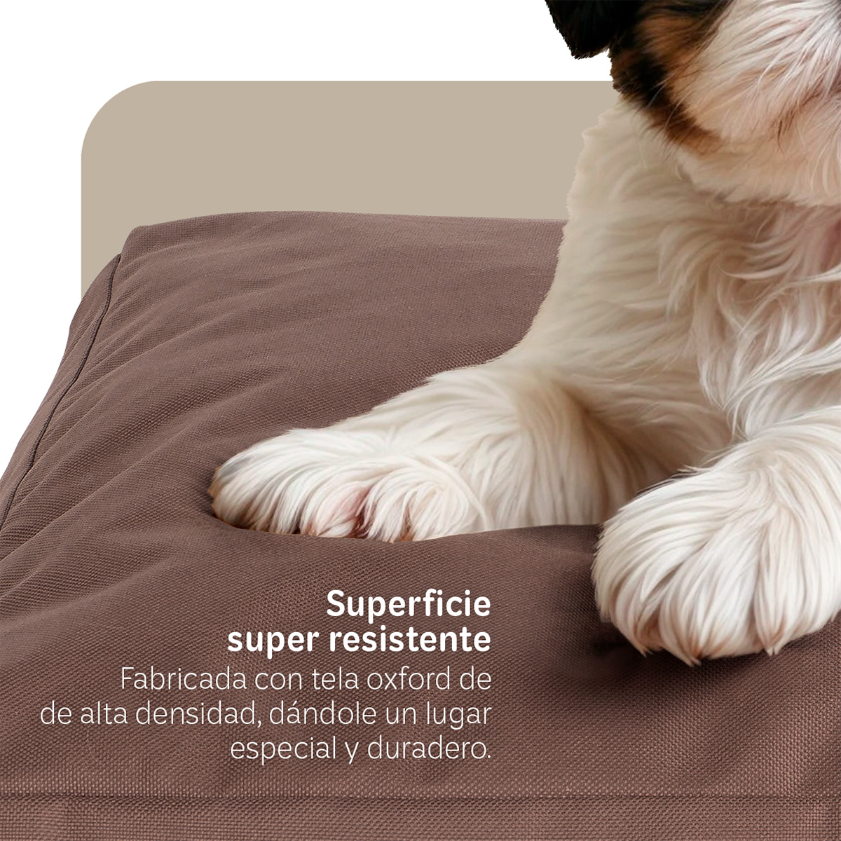 Cama Antiestrés de Foam para Perro y Gato tamaño Mediano, Colchoneta para Mascota Lavable Café ESQUIMAL