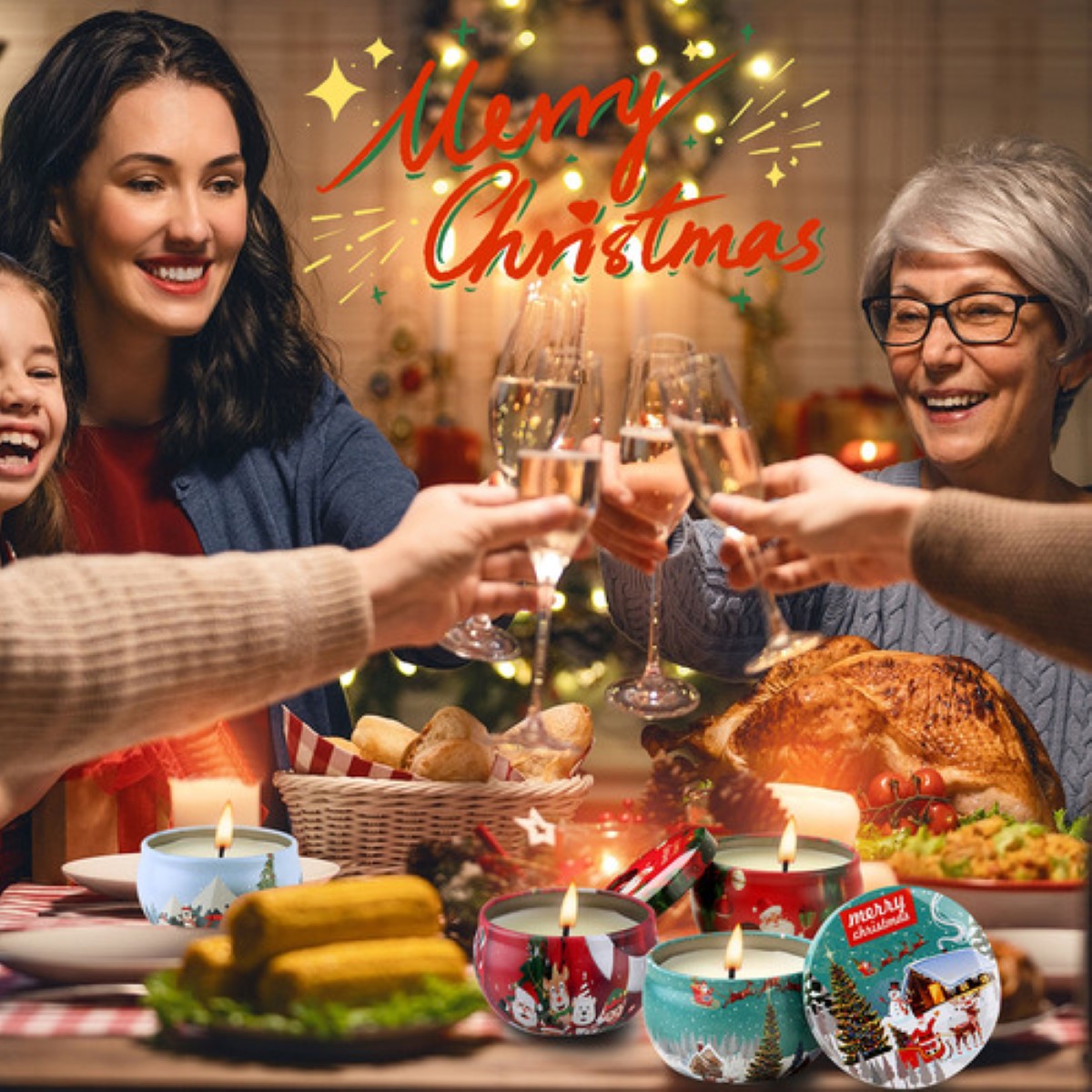 Vela Aromática De Navidad 16pzs Velas Perfumadas De Navidad