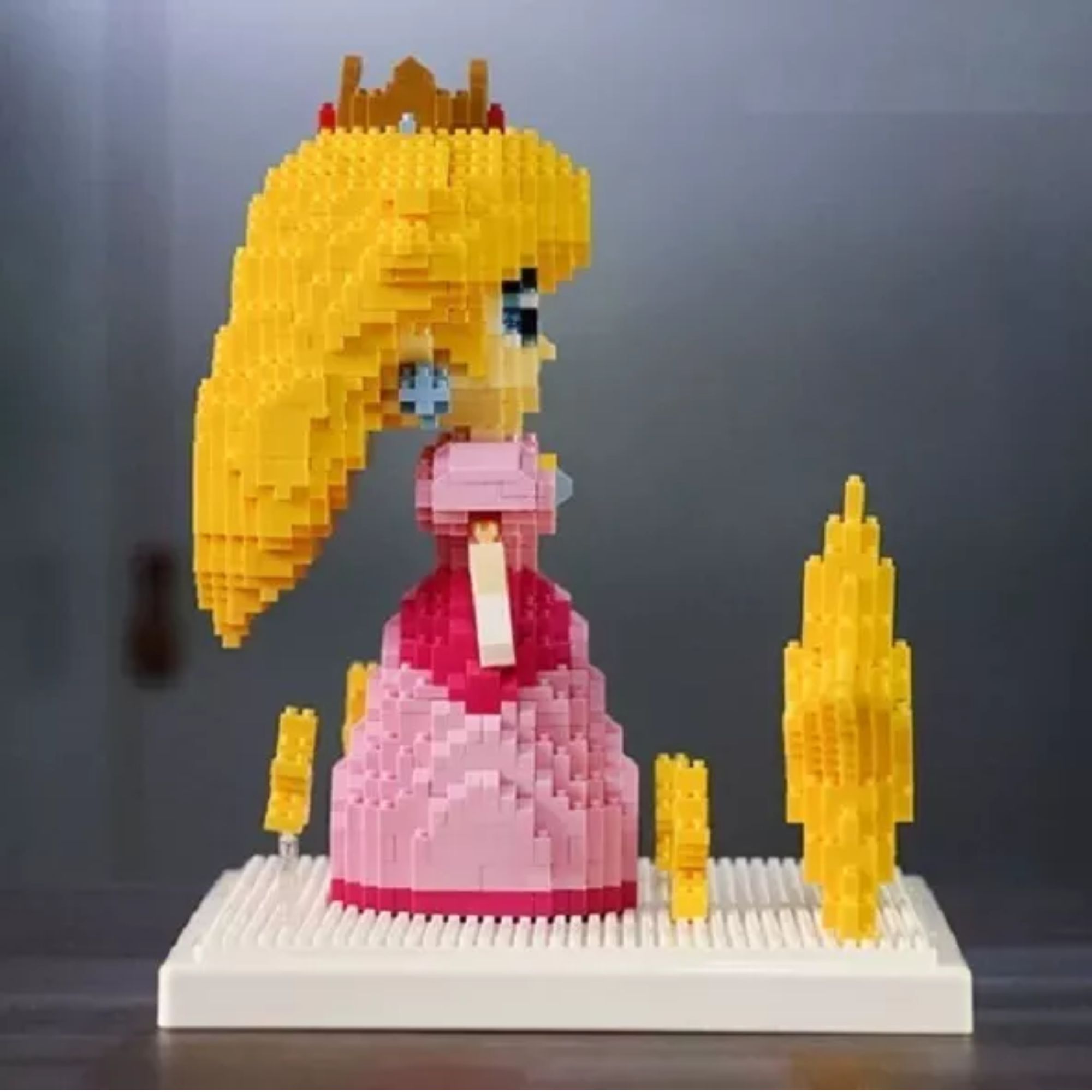Princesa Peach Set Mini Bloques Armables 3d Super Mario Bros Rompecabezas Figura armable Princesa Peach 