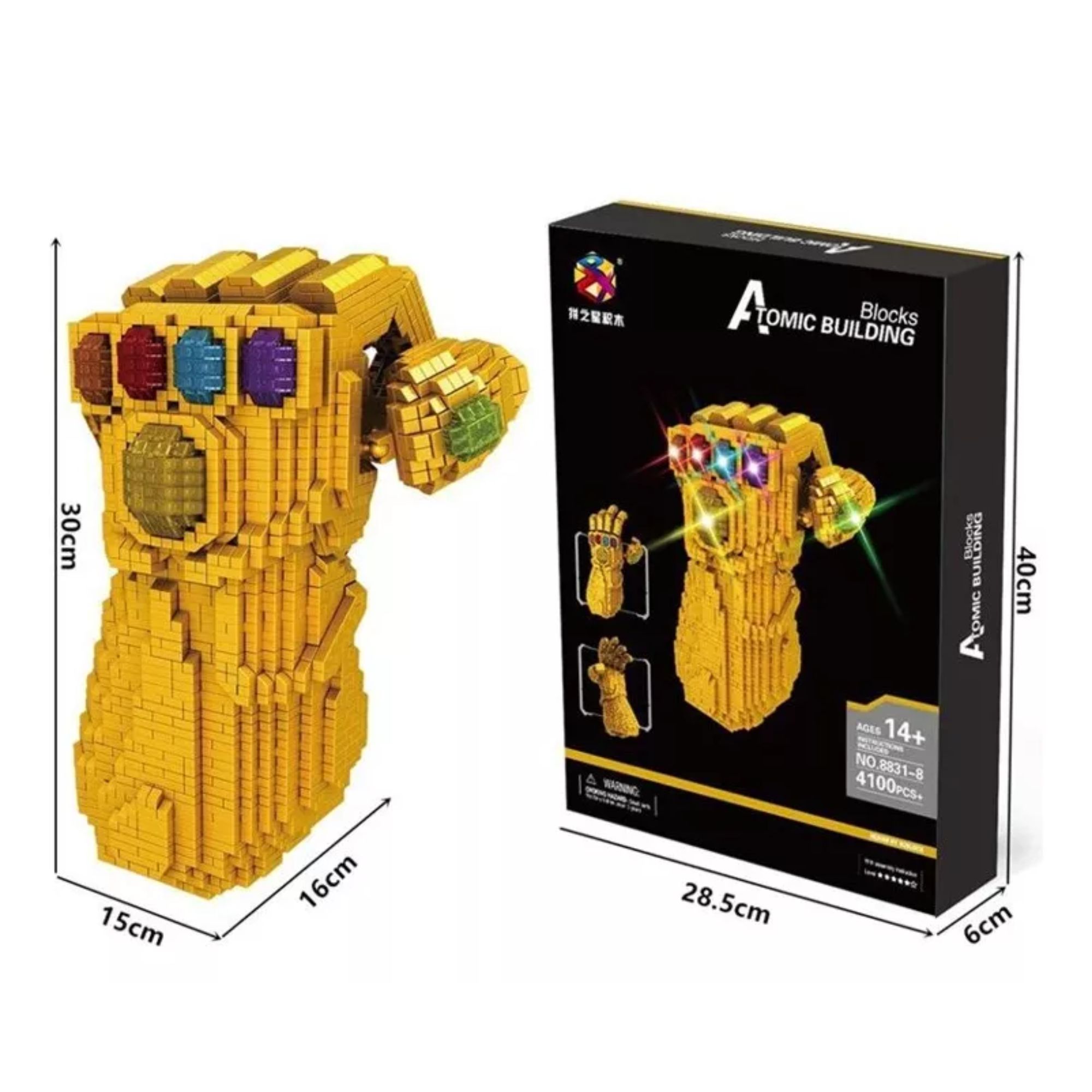 Guantelete Del Infinito Set Bloques Armables Figura 3d Rompecabezas Guante del infinito Thanos 