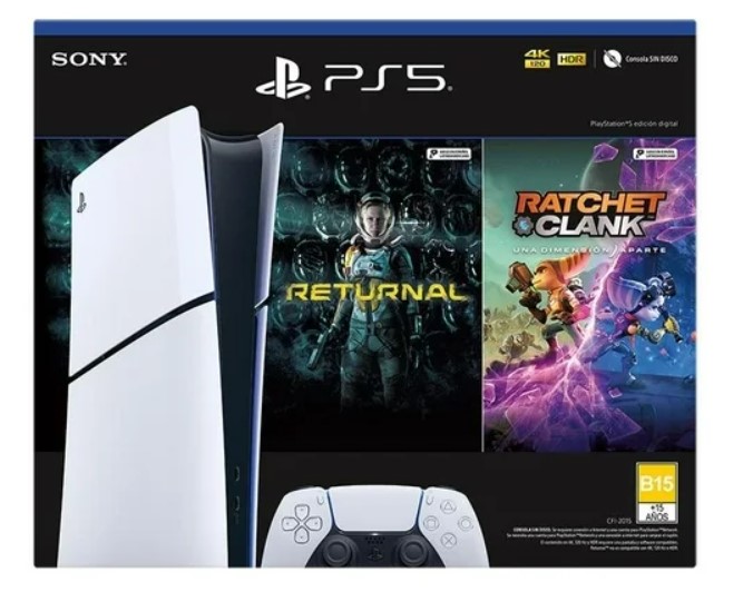 PlayStation 5 Sony 1TB Slim Digital con Ratchet & Clank y Returnal