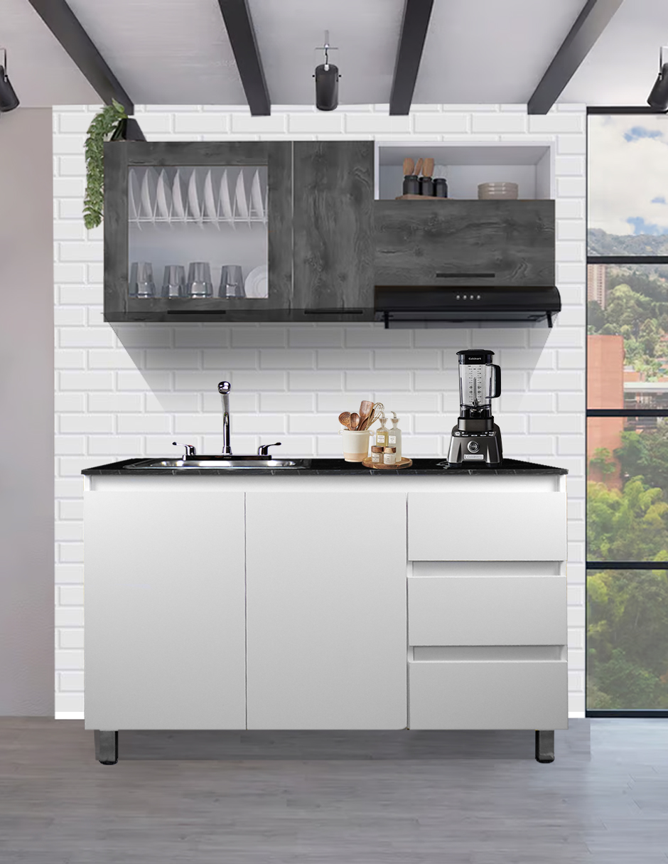 Cocina Integral  Premium CLAVEL Con Tarja