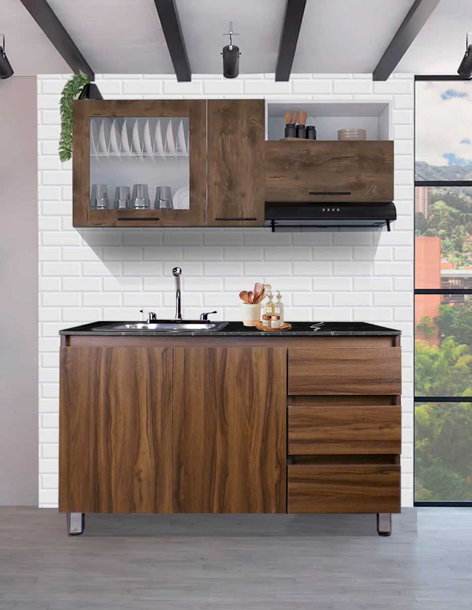 Cocina Integral Completa Premium CLAVEL Con Tarja
