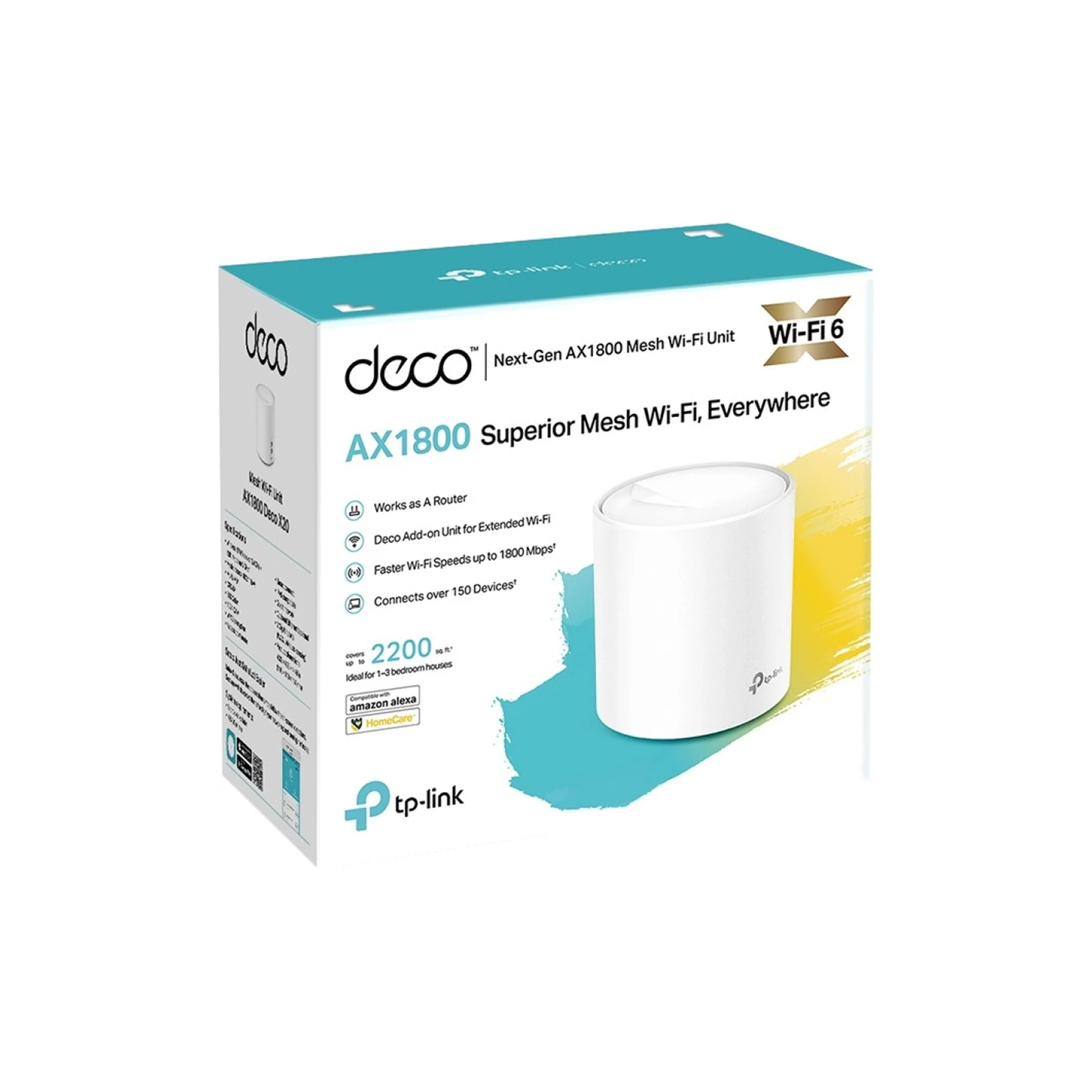 Sistema Wi-Fi 6 Mesh TP-Link Deco X10 (1-pack), AX1500, de doble banda, Blanco