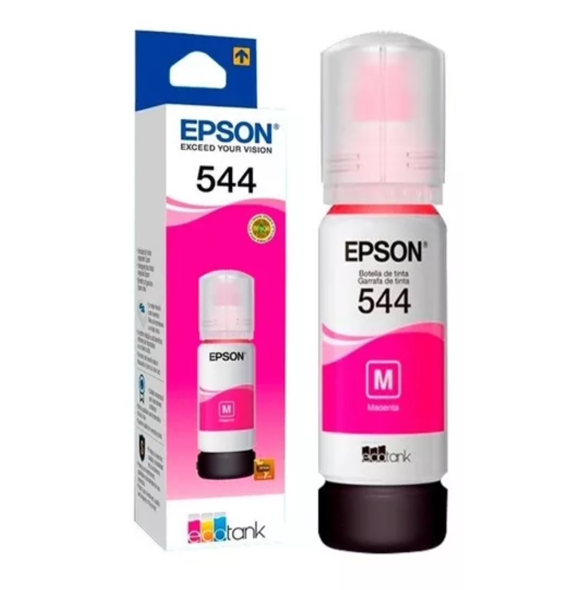 Cartucho epson modelo t544 magenta, tinta dye, para l1210, l3210, l3250, l3110, l3150, l5190 tinta