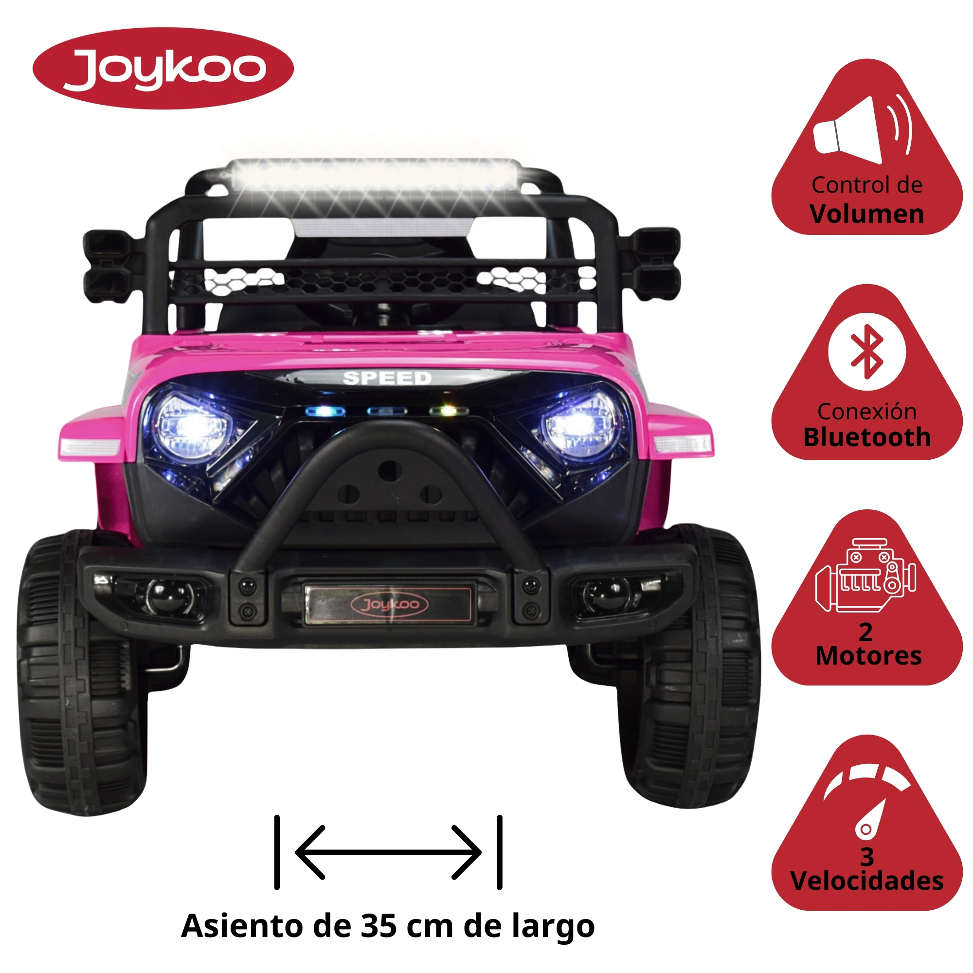 Camioneta Montable Electrica para Niños Control Remoto 12v - ROSA