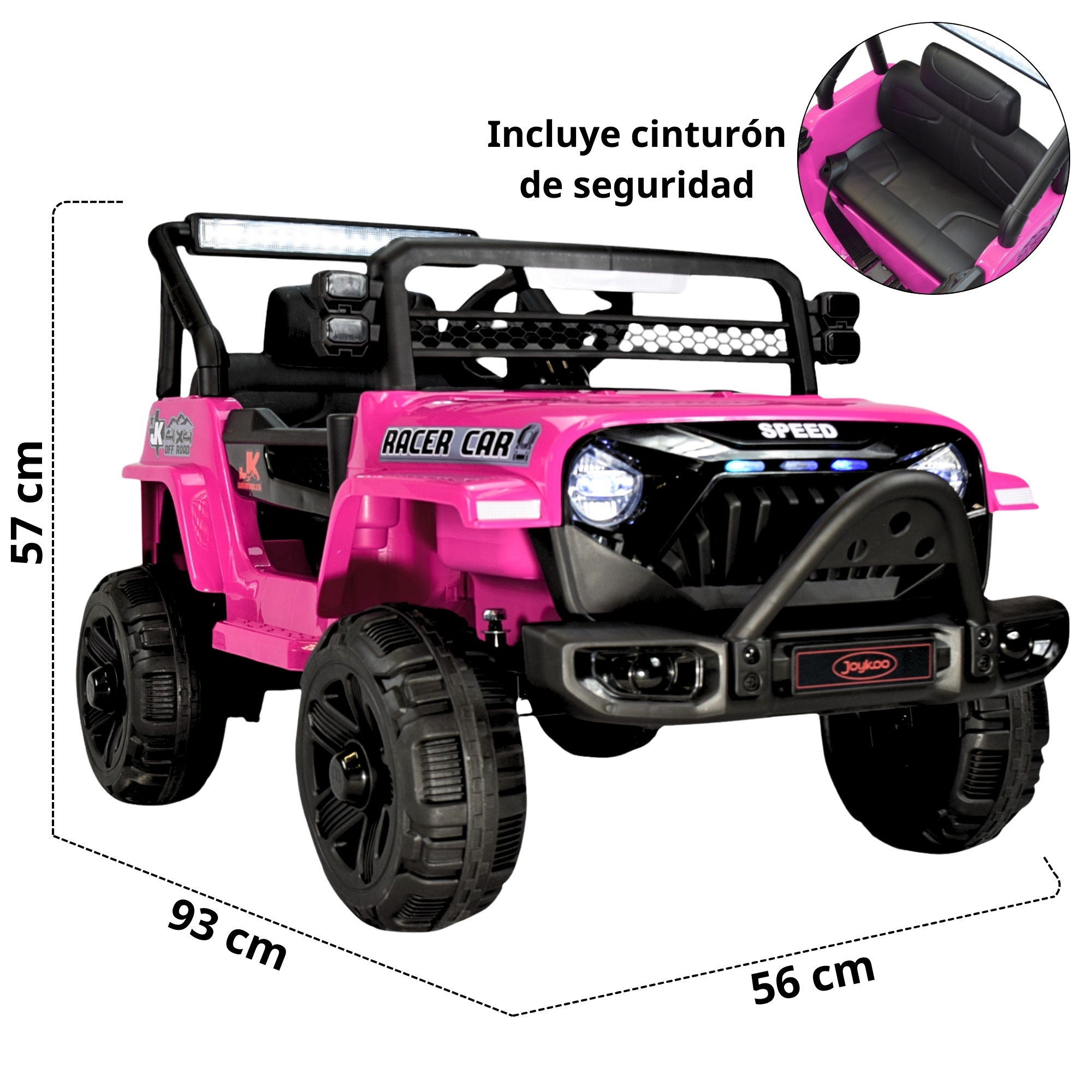 Camioneta Montable Electrica para Niños Control Remoto 12v - ROSA