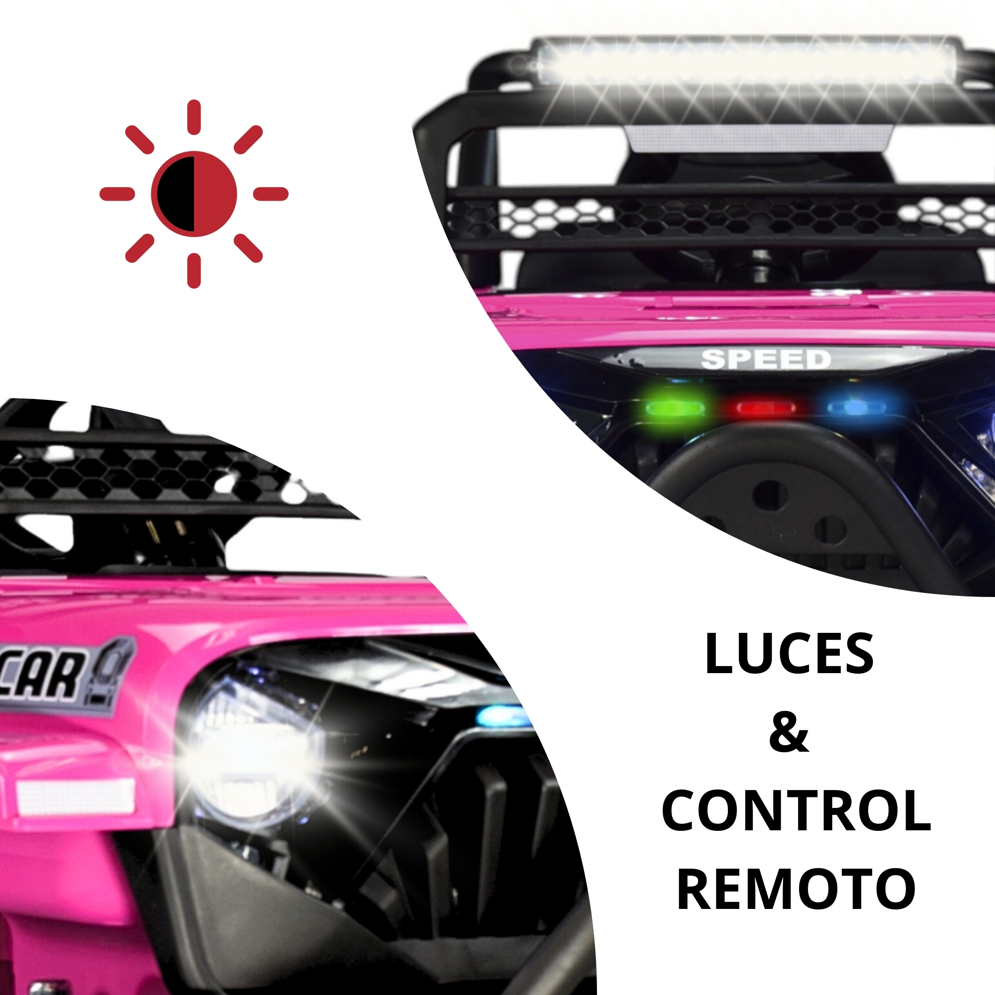 Camioneta Montable Electrica para Niños Control Remoto 12v - ROSA
