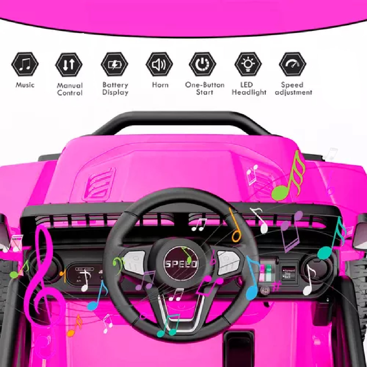 Montable Electrico Tipo Jeep X10A Rosa