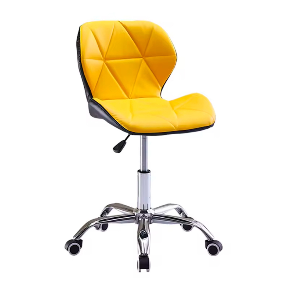 Ilios Innova Silla para Oficina con Respaldo, Home Office ergonomica Taburete para Salon Ajustable (Amarillo)