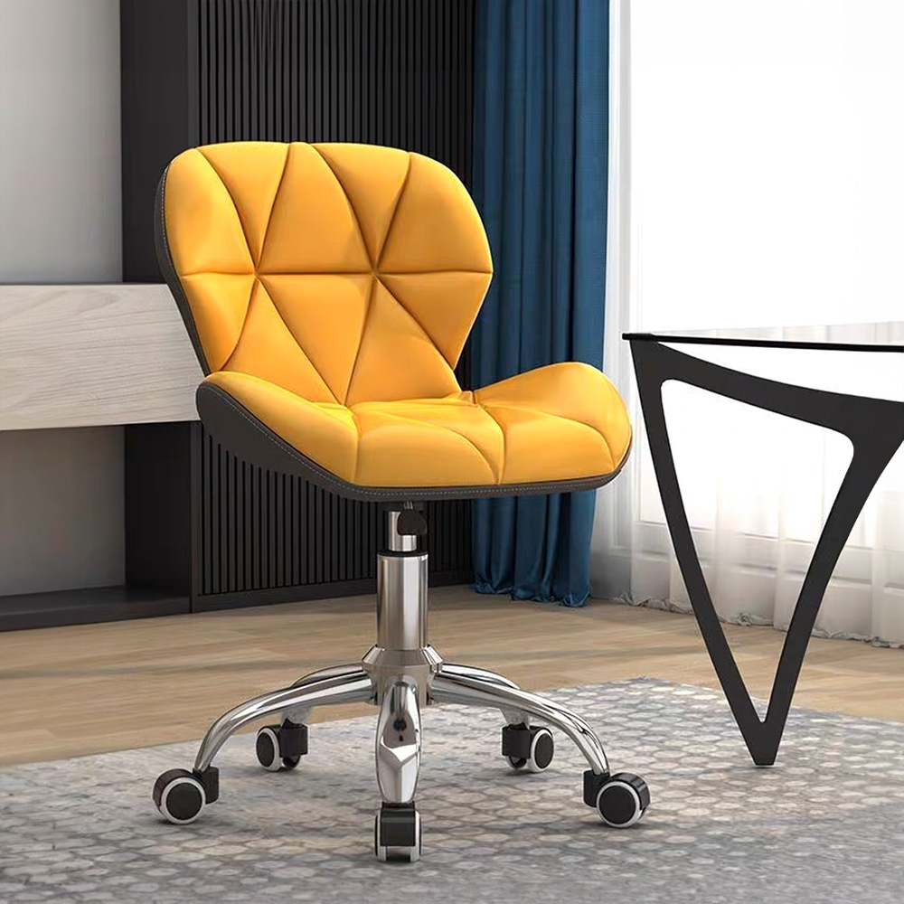 Ilios Innova Silla para Oficina con Respaldo, Home Office ergonomica Taburete para Salon Ajustable (Amarillo)
