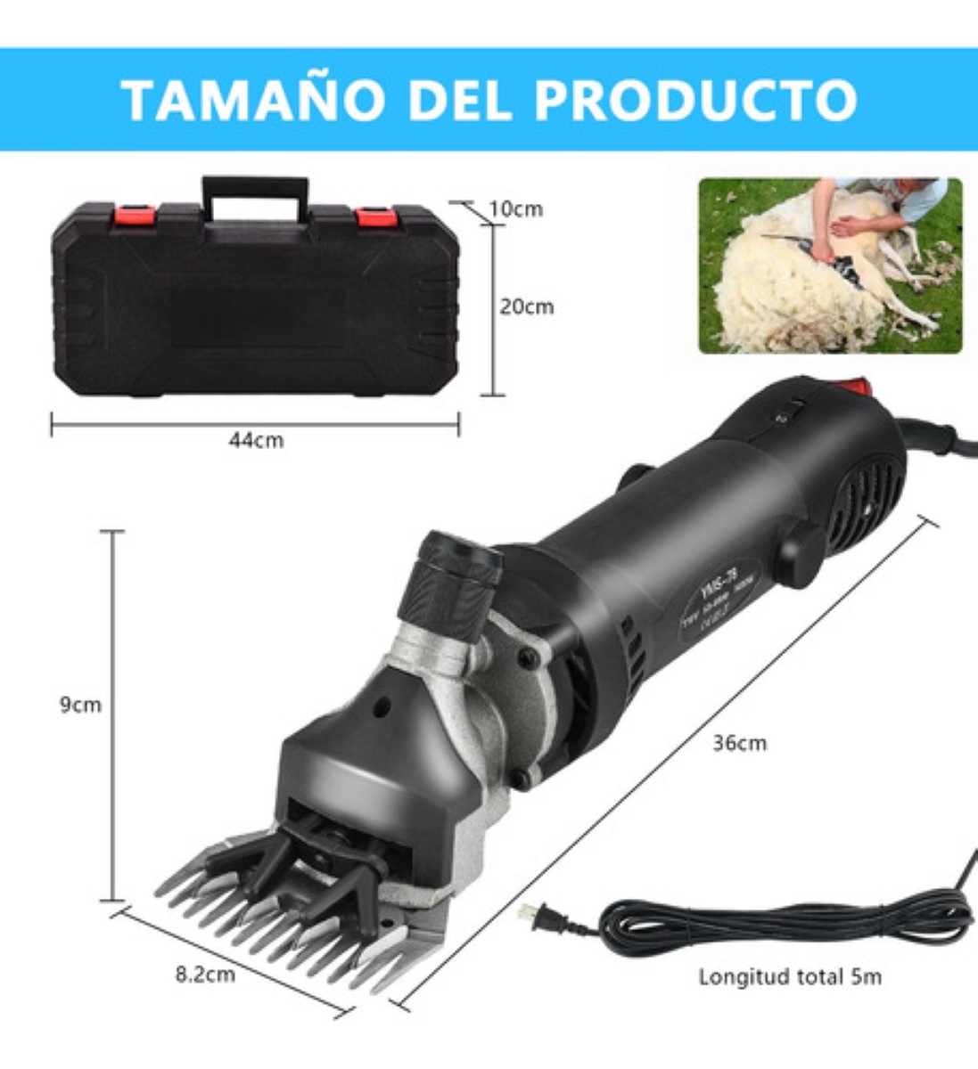 Rasuradora Trasquiladora Para Borregos Ovejas Y Perro Grande negro
