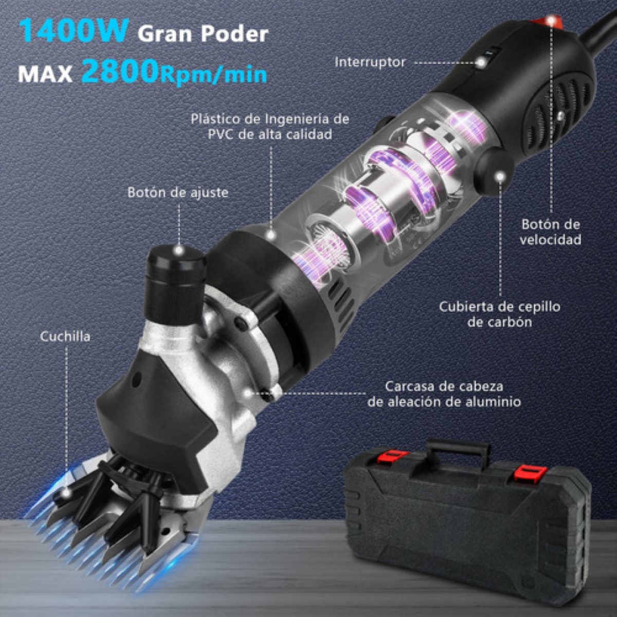 Rasuradora Trasquiladora Para Borregos Ovejas Y Perro Grande negro
