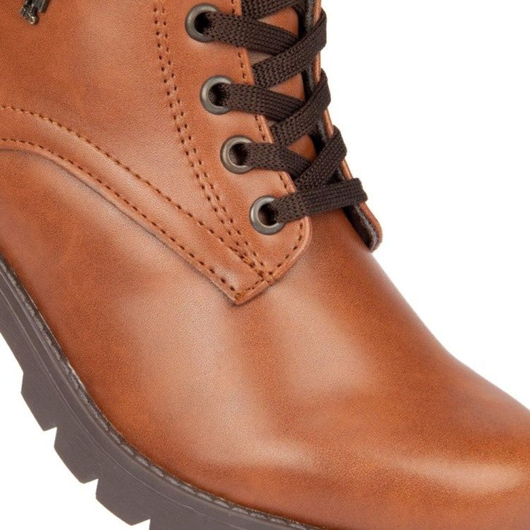 Botín para mujer, tipo hiker, con acabado napa, color cognac, marca H P C P olo 1178097