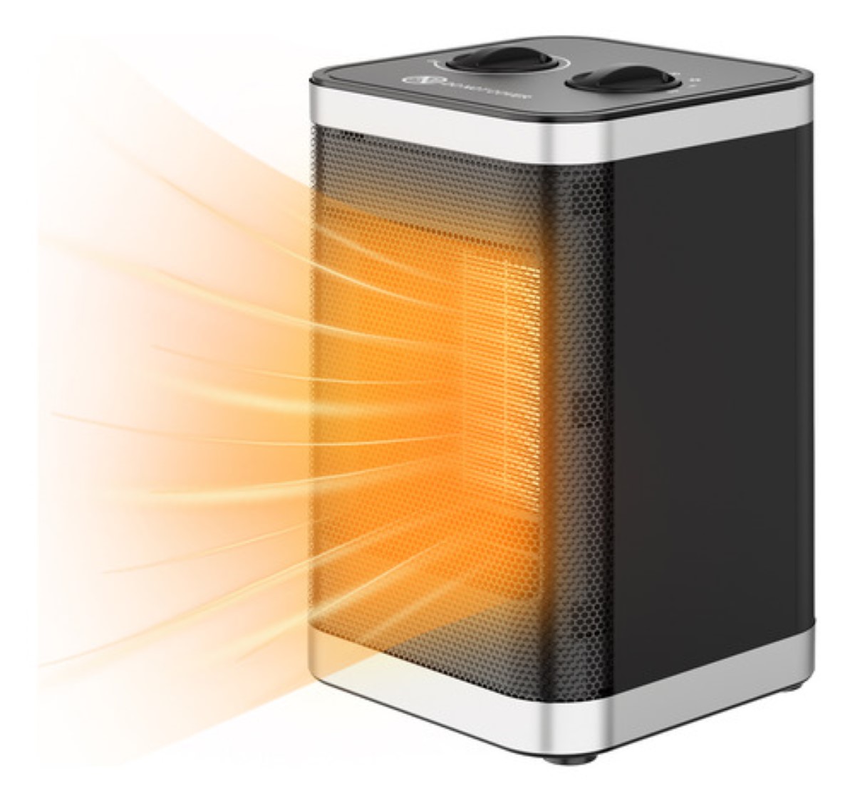 Calefactor Eléctrico Portátil 1500w Ventilador De Cerámica negro