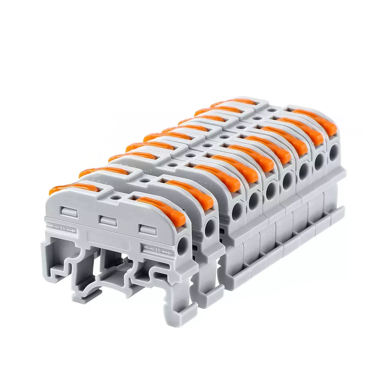 50 Clemas Conectores Electricos Tipo Wago Palanca Riel Din