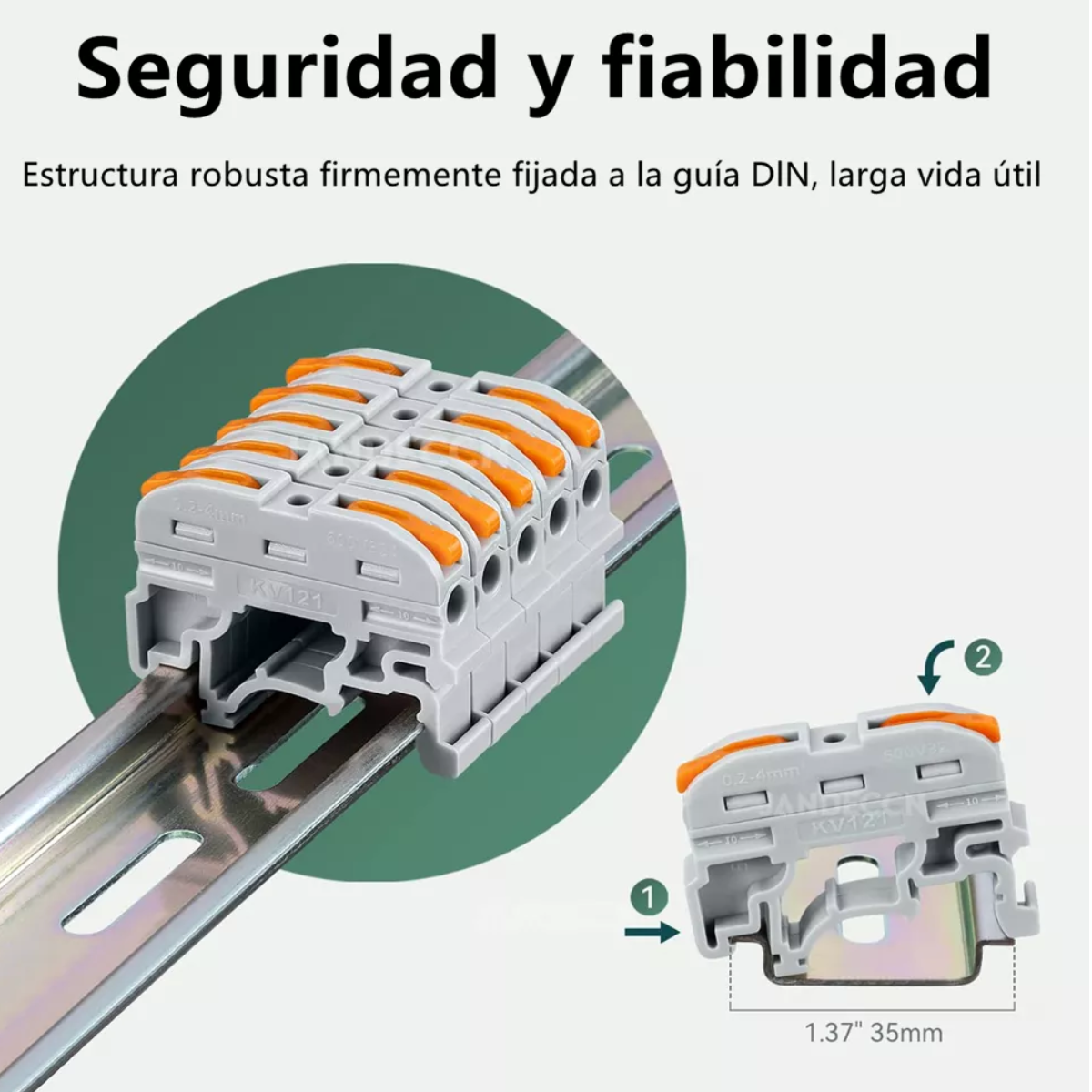 50 Clemas Conectores Electricos Tipo Wago Palanca Riel Din