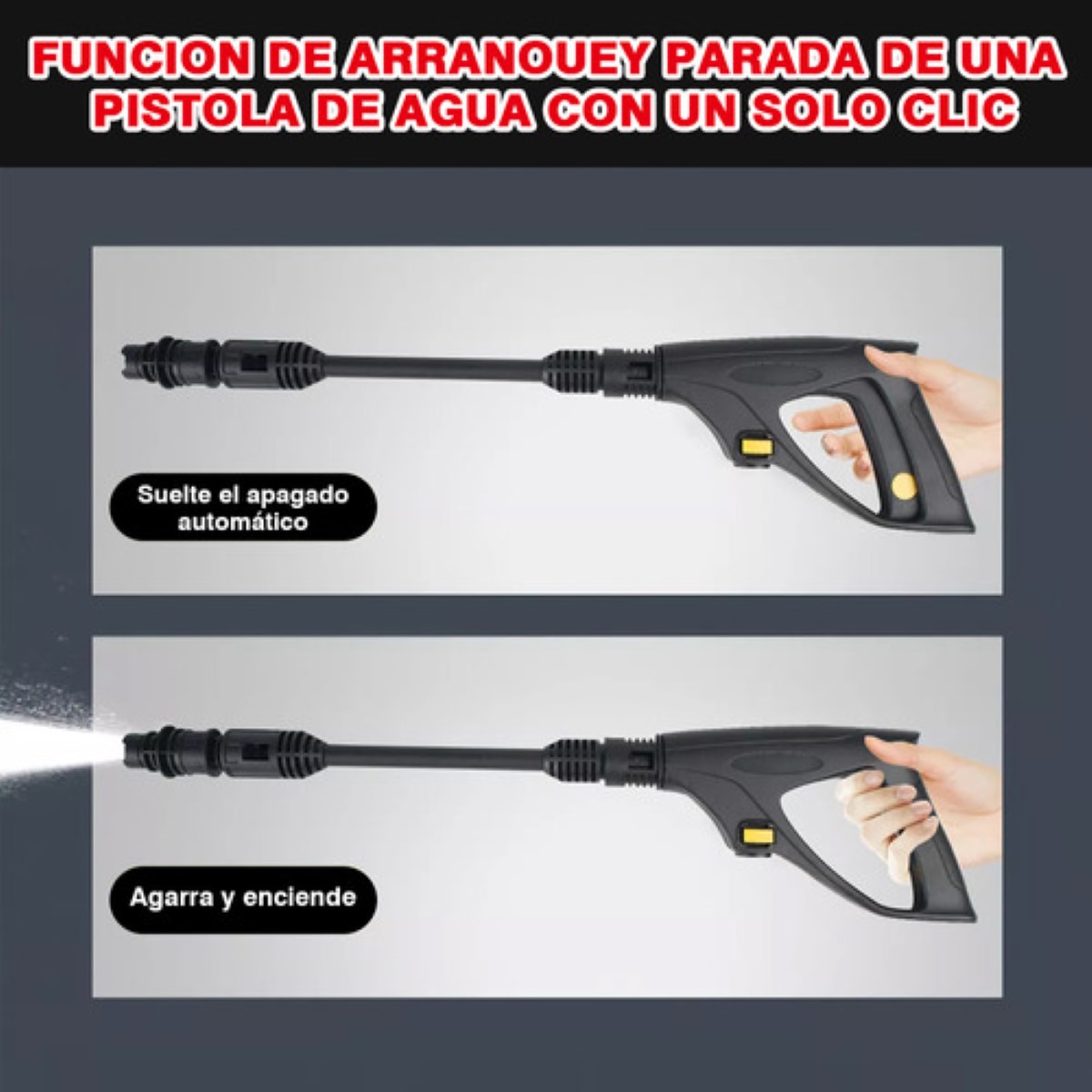 Pistola Para Hidrolavadora Eléctrica Portatil Herramientas negro rojo