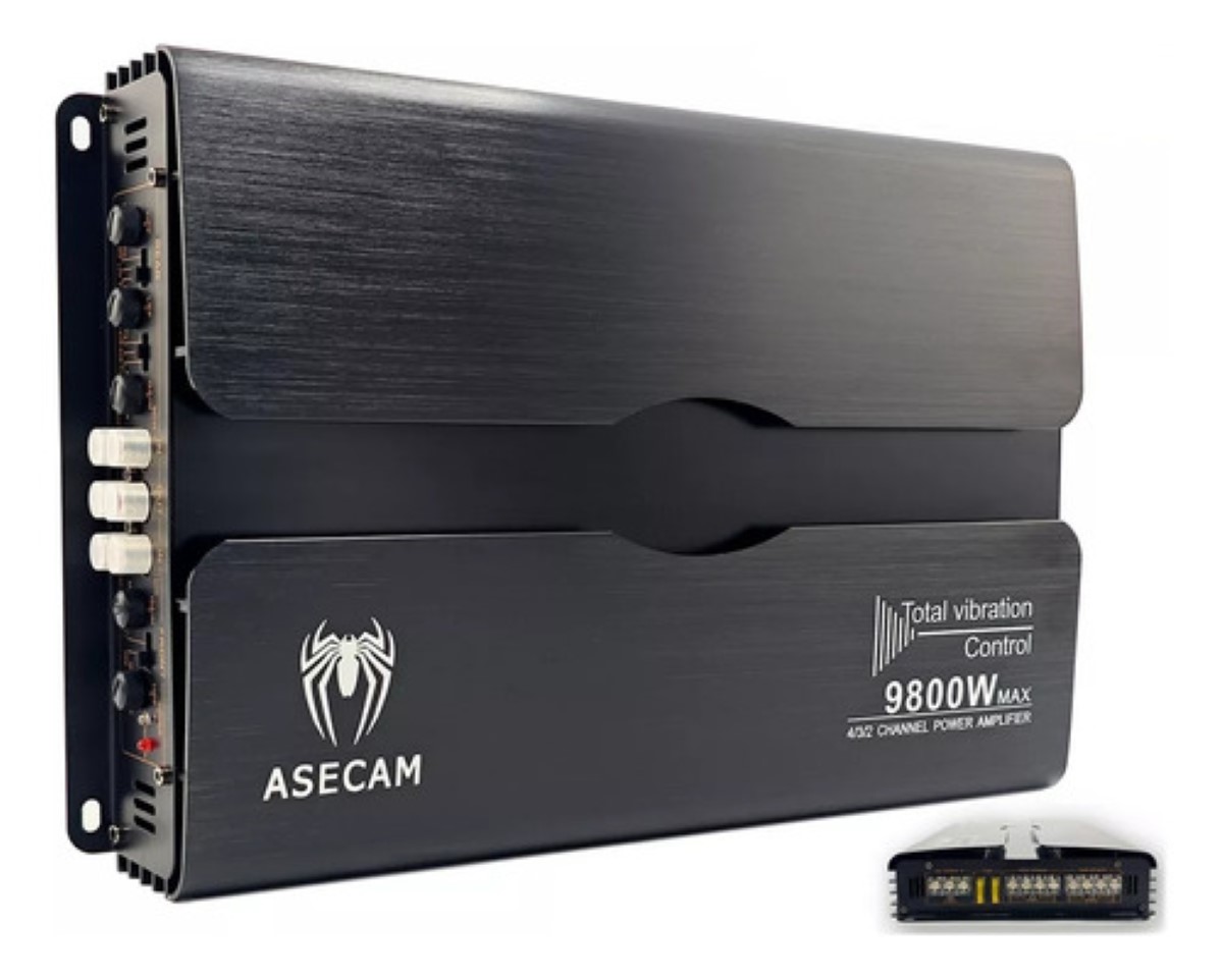 Amplificador Audio 4 Canales Clase Ab Para Auto Estéreo9800w negro