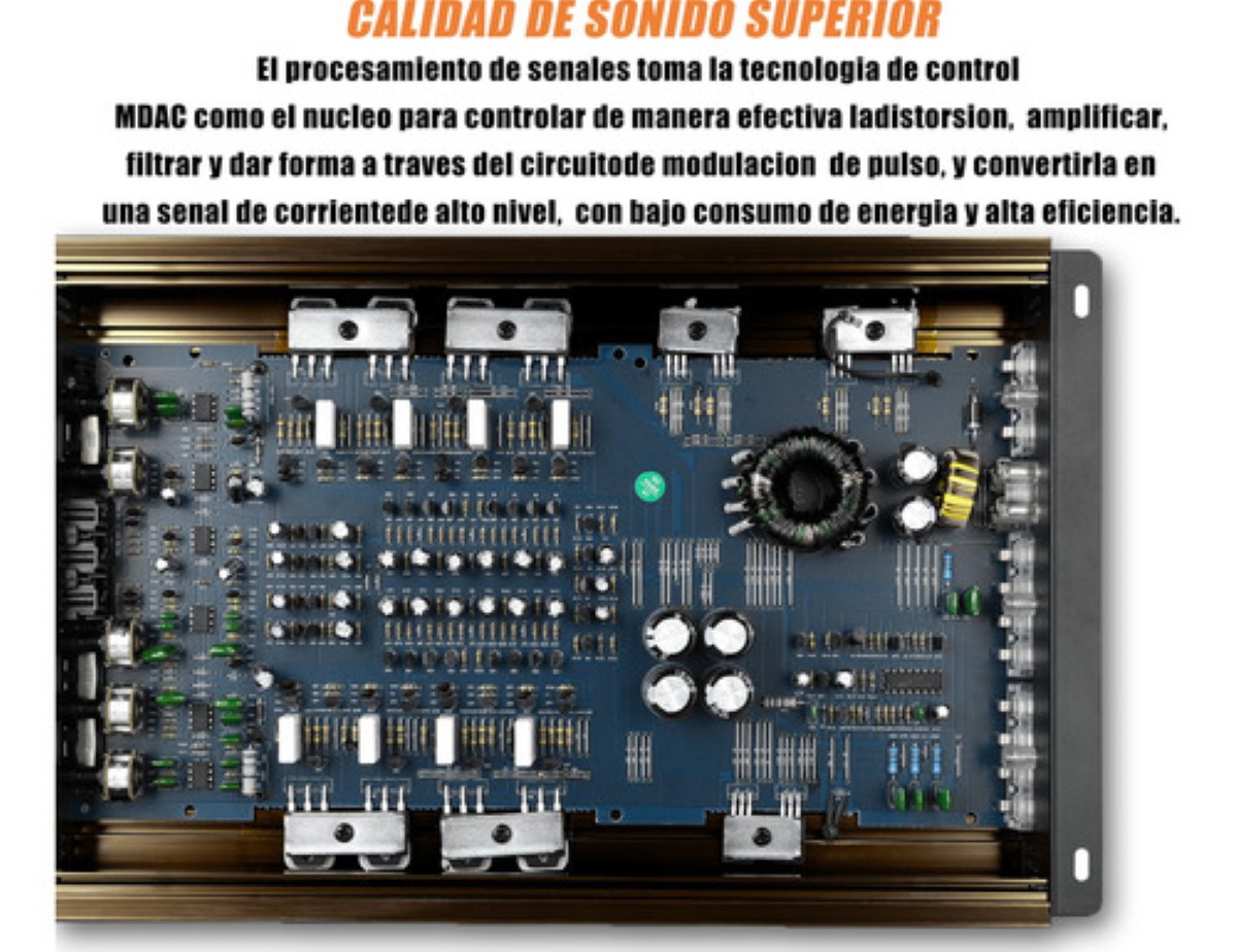 Amplificador Audio 4 Canales Clase Ab Para Auto Estéreo9800w negro