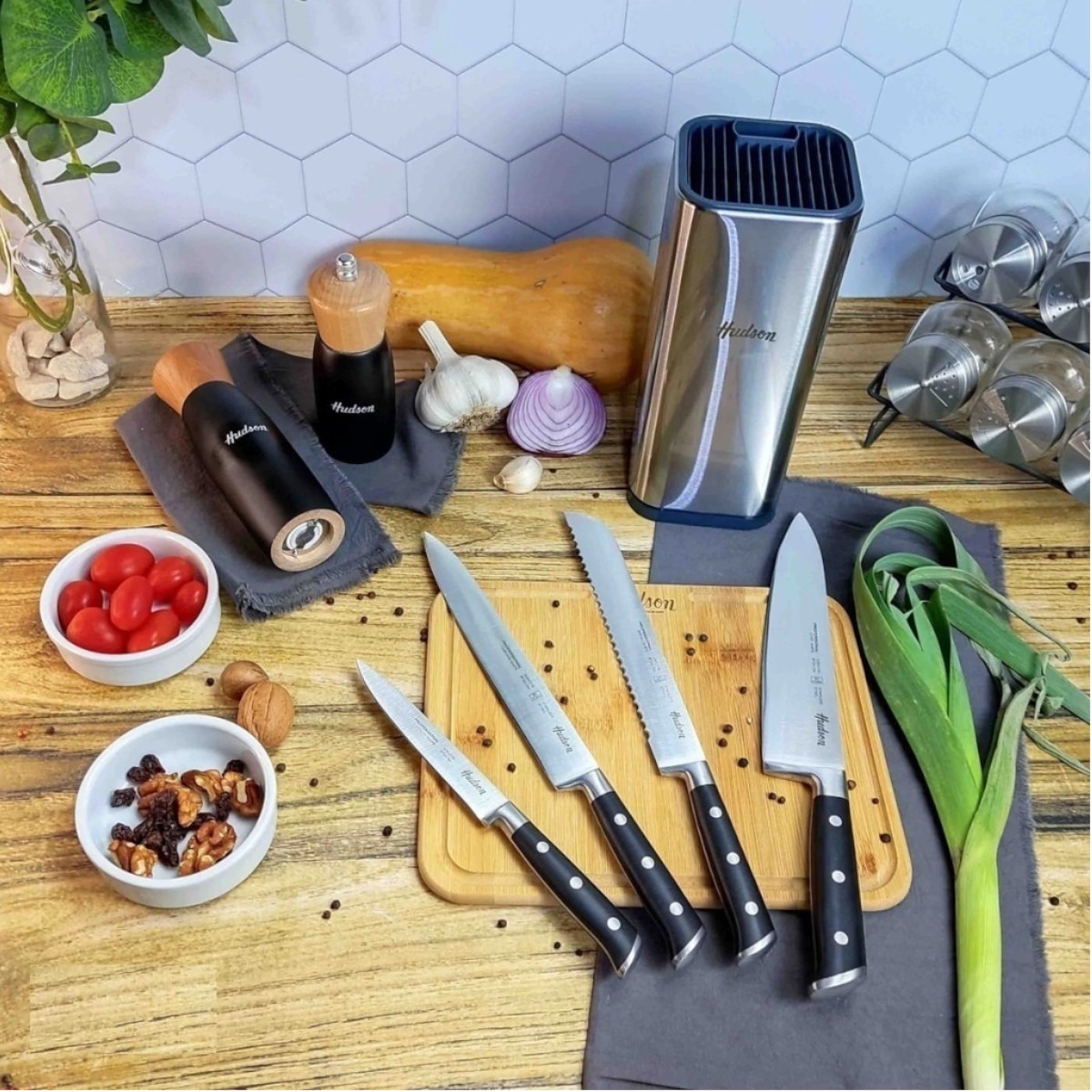 Juego Set 4 cuchillos HUDSON Inox Antihaderente Profesional