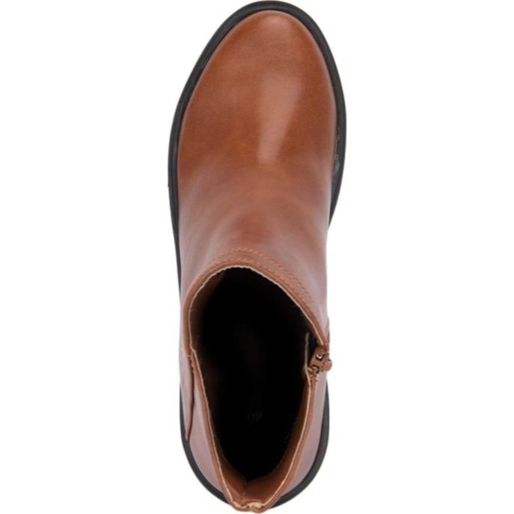 Botín para mujer, con acabado napa y suela track, color cognac, marca Tierra Bendita 1179267