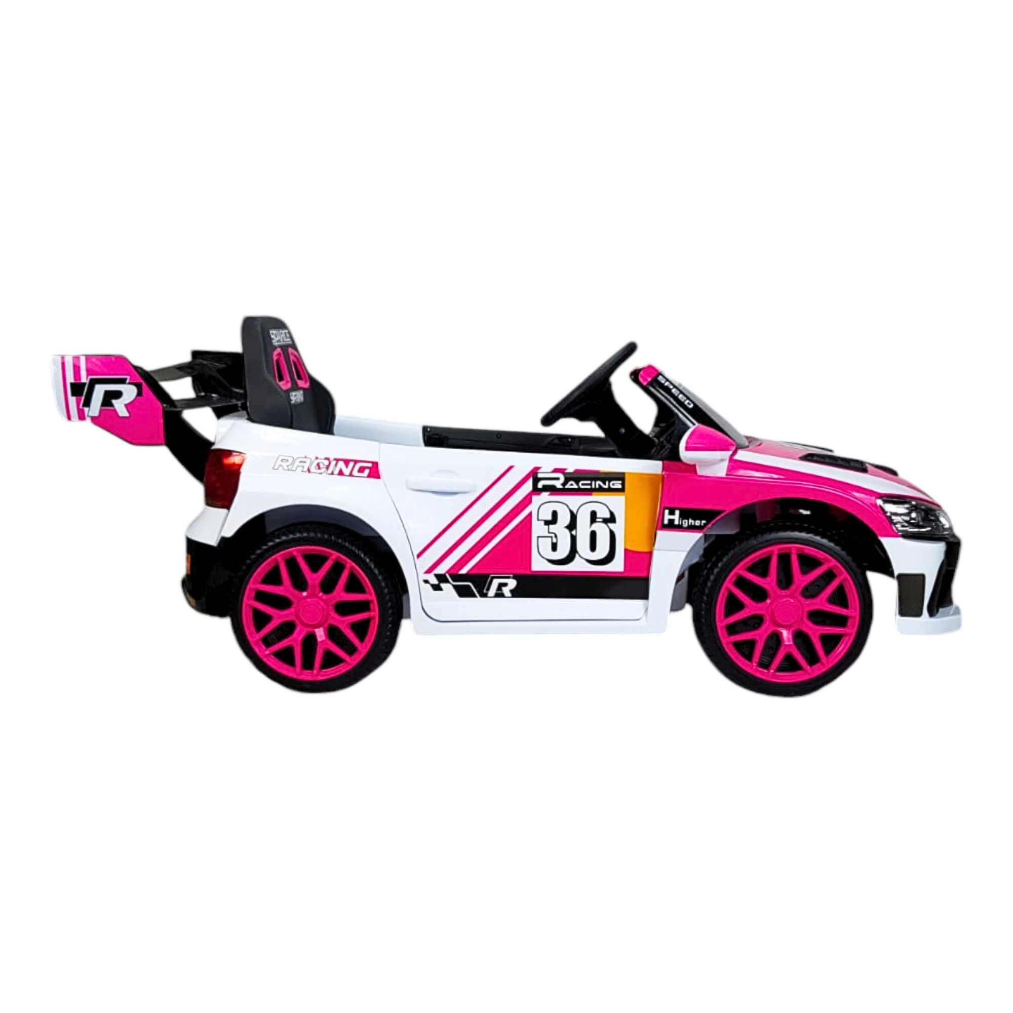 Montable Electrico para Niños Carro Rally con Control Remoto Sonido, Bluetooth, Luz Led, 12v-Rosa
