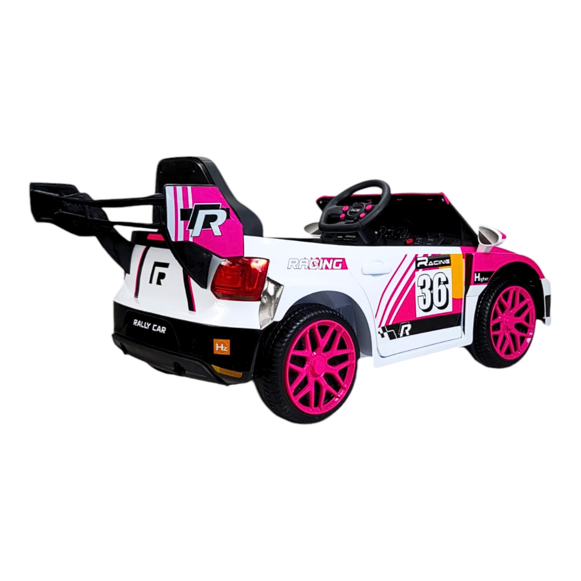 Montable Electrico para Niños Carro Rally con Control Remoto Sonido, Bluetooth, Luz Led, 12v-Rosa