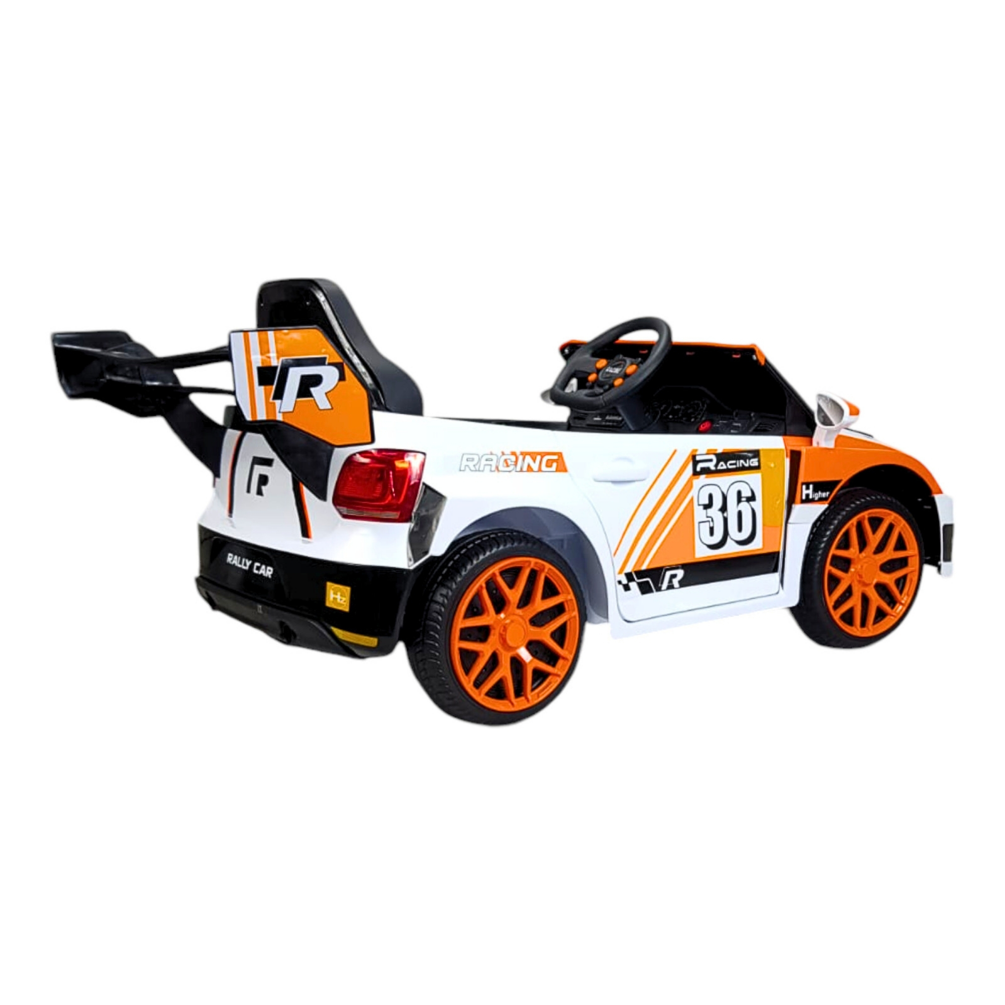Montable Electrico para Niños Carro Rally con Control Remoto Sonido, Bluetooth, Luz Led, 12v-Naranja