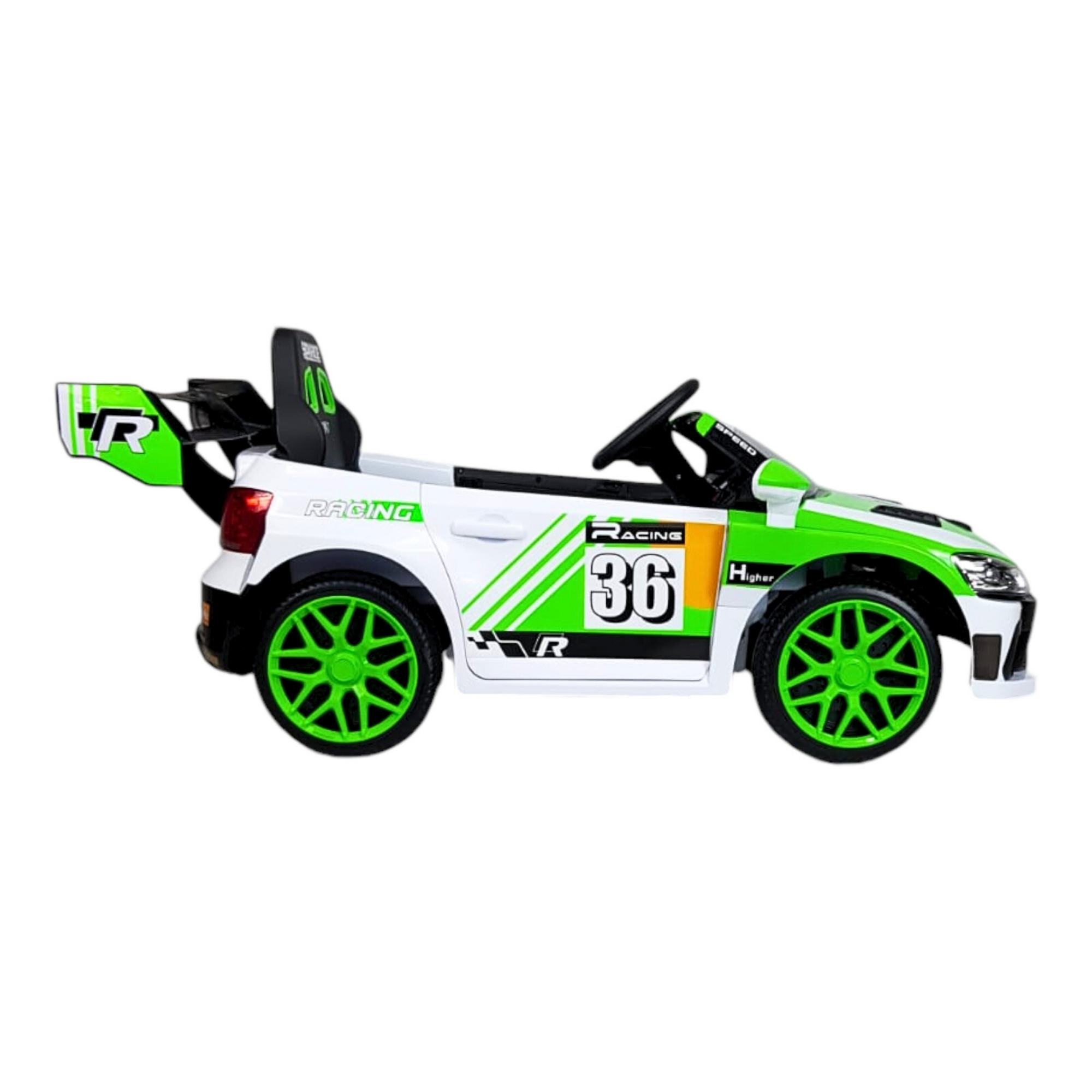 Montable Electrico para Niños Carro Rally con Control Remoto Sonido, Bluetooth, Luz Led, 12v-Verde