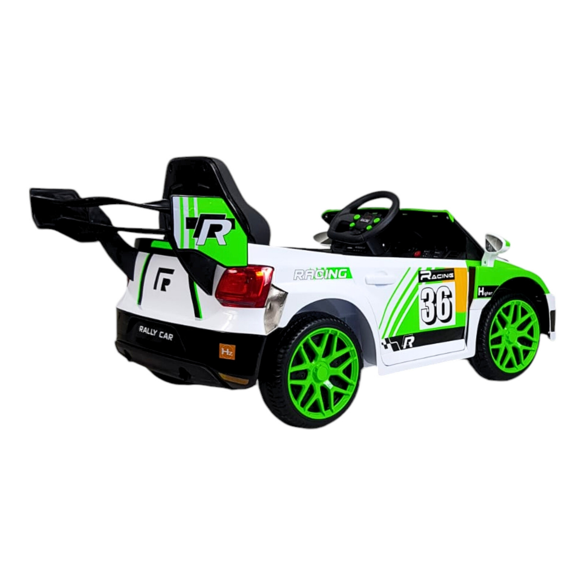 Montable Electrico para Niños Carro Rally con Control Remoto Sonido, Bluetooth, Luz Led, 12v-Verde