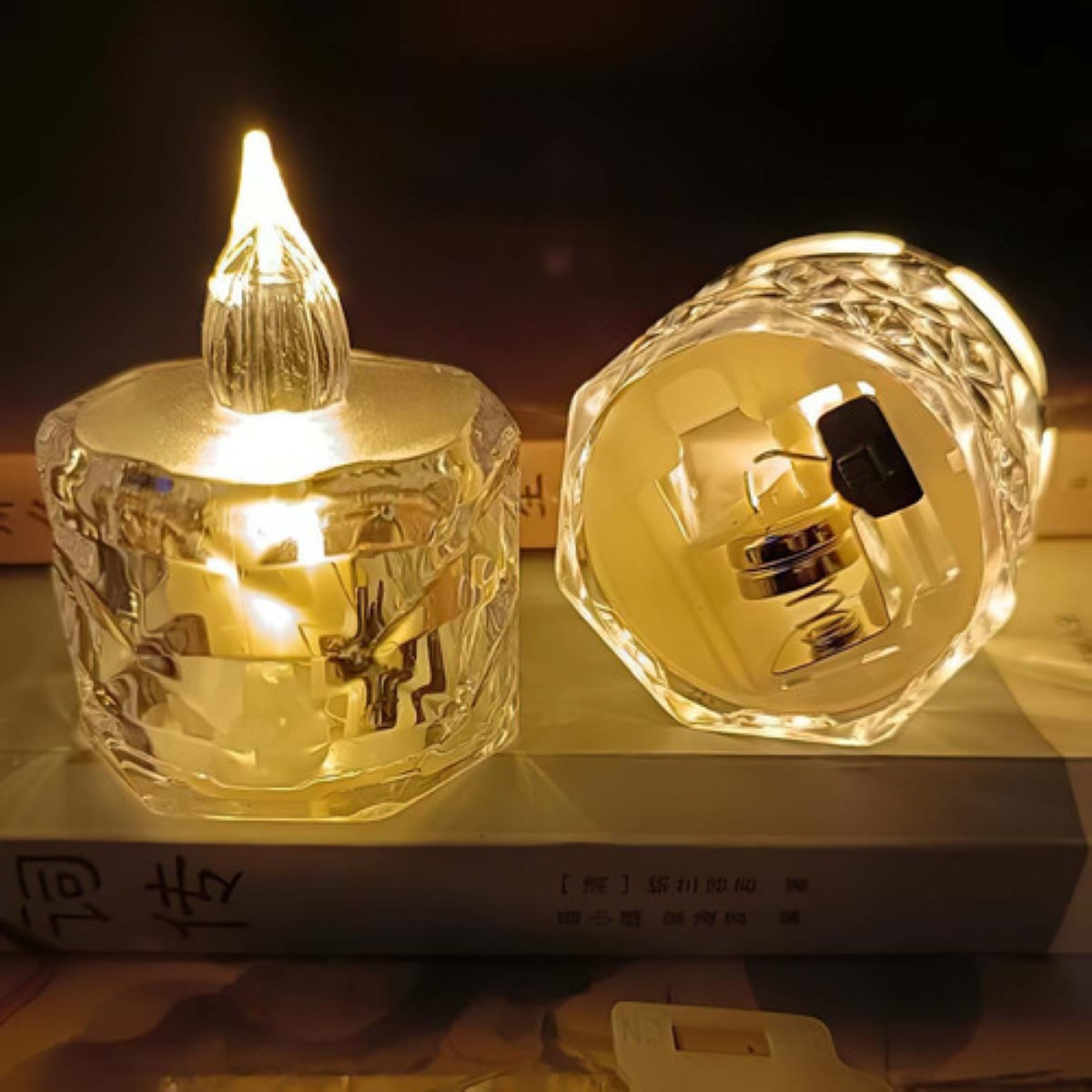 24 Pzas Velas Cristal Led Para Decorar Fiestas Boda