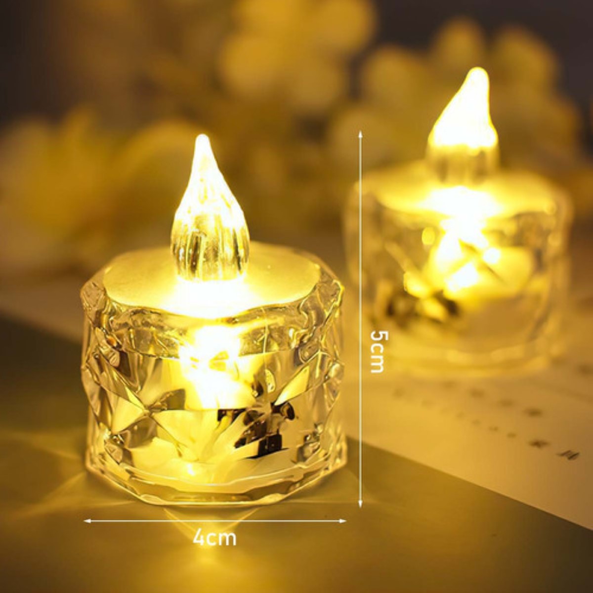 24 Pzas Velas Cristal Led Para Decorar Fiestas Boda
