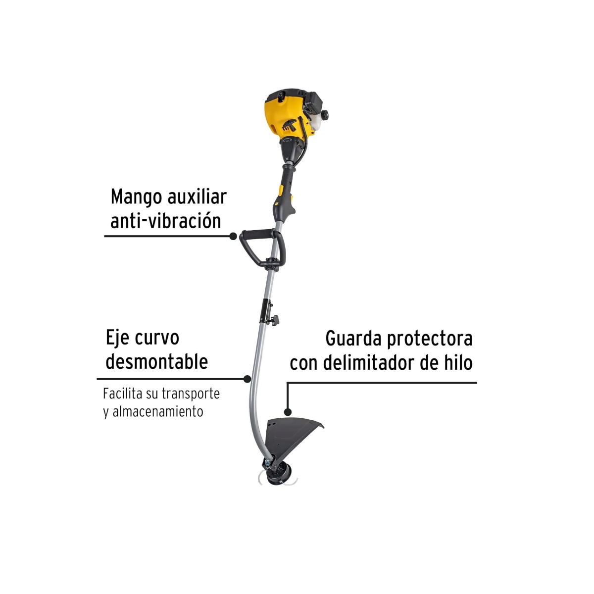 Desbrozadora a Gasolina Truper/Pretul DES-25P Mango Tipo "D" 25CC "17" Corte, Curva ENDY5