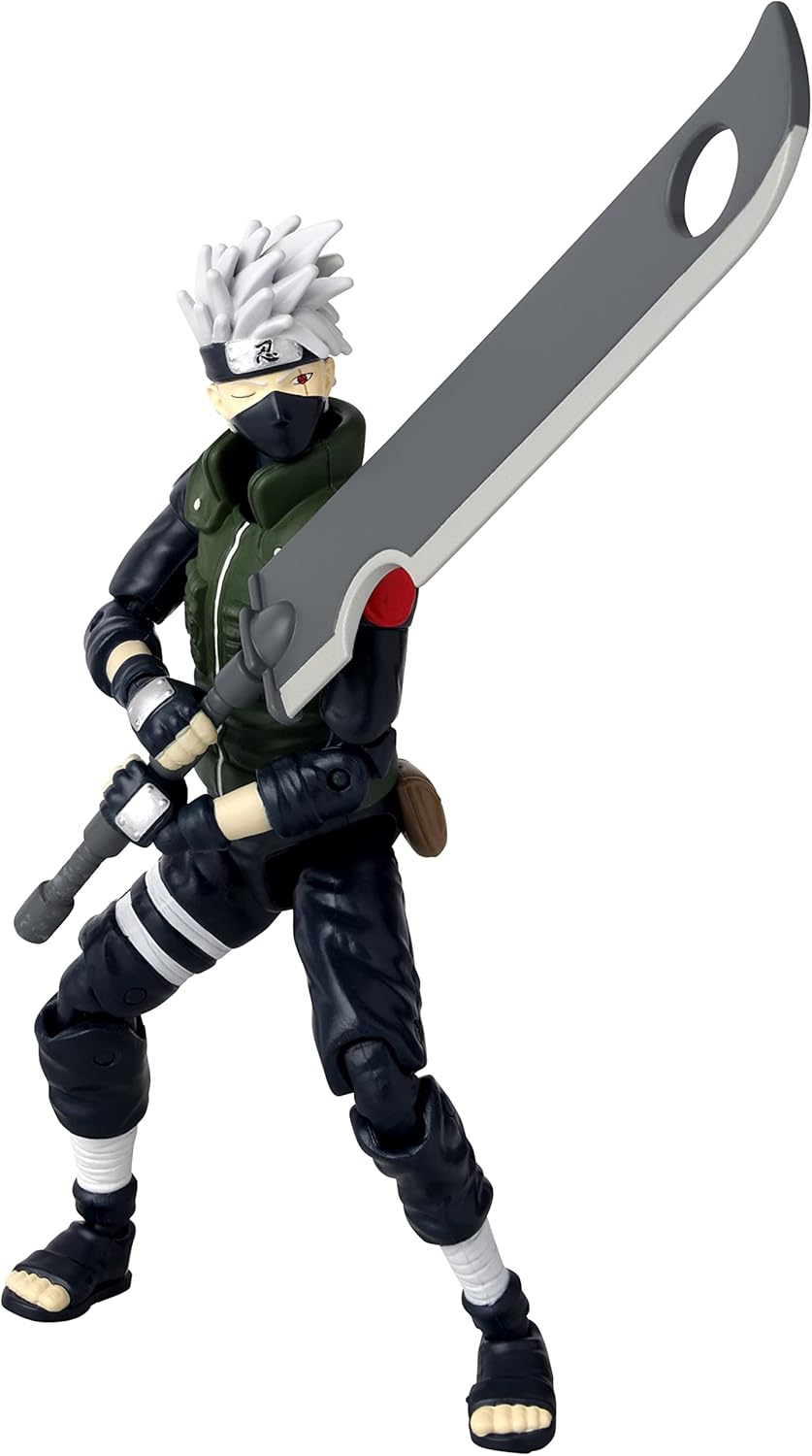 Anime Heroes Kakashi Hatake Fourth Great Ninja War 8th Wave Figura Articulada de Acción de 6.5" Muñeco Coleccionable para Niños Original de Bandai 