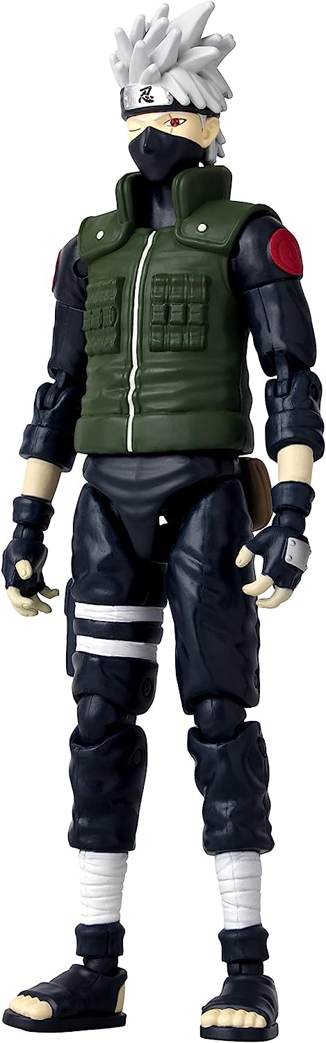 Anime Heroes Kakashi Hatake Fourth Great Ninja War 8th Wave Figura Articulada de Acción de 6.5" Muñeco Coleccionable para Niños Original de Bandai 