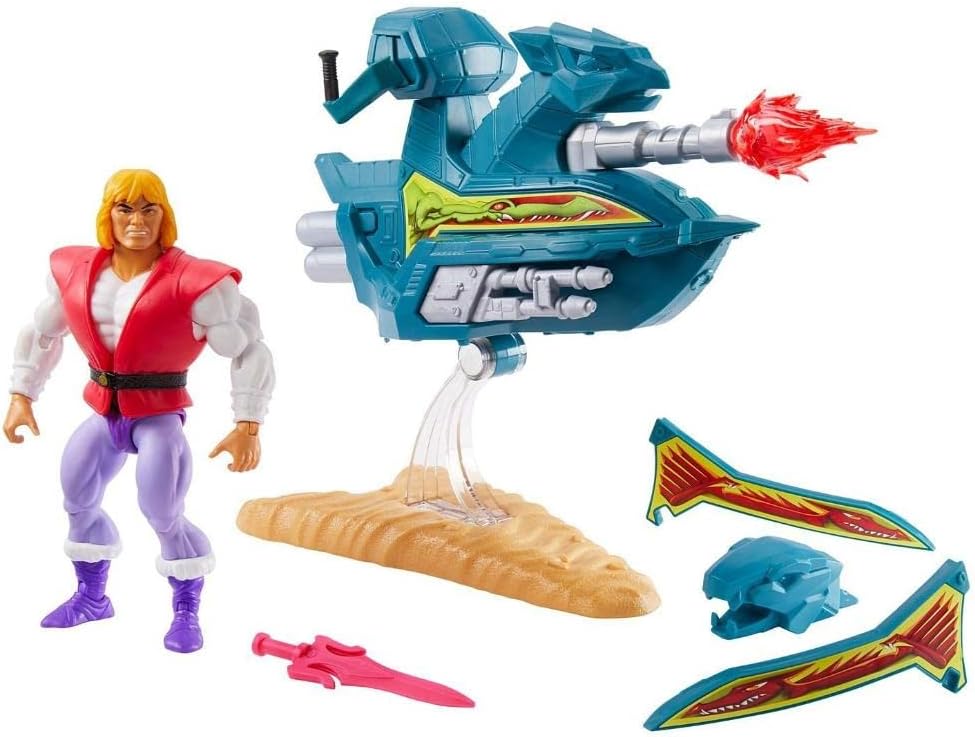Vehículo Jet Sled Masters of the Universe con Figura de Acción Exclusiva Príncipe Adam MATTEL MOTU