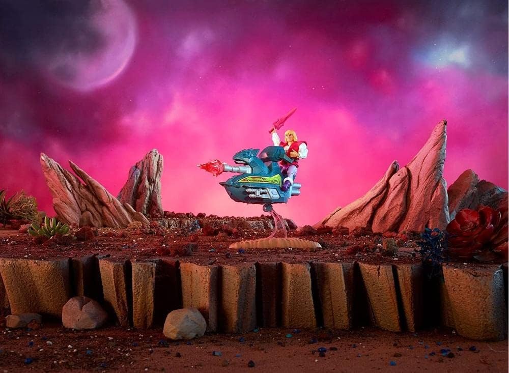 Vehículo Jet Sled Masters of the Universe con Figura de Acción Exclusiva Príncipe Adam MATTEL MOTU