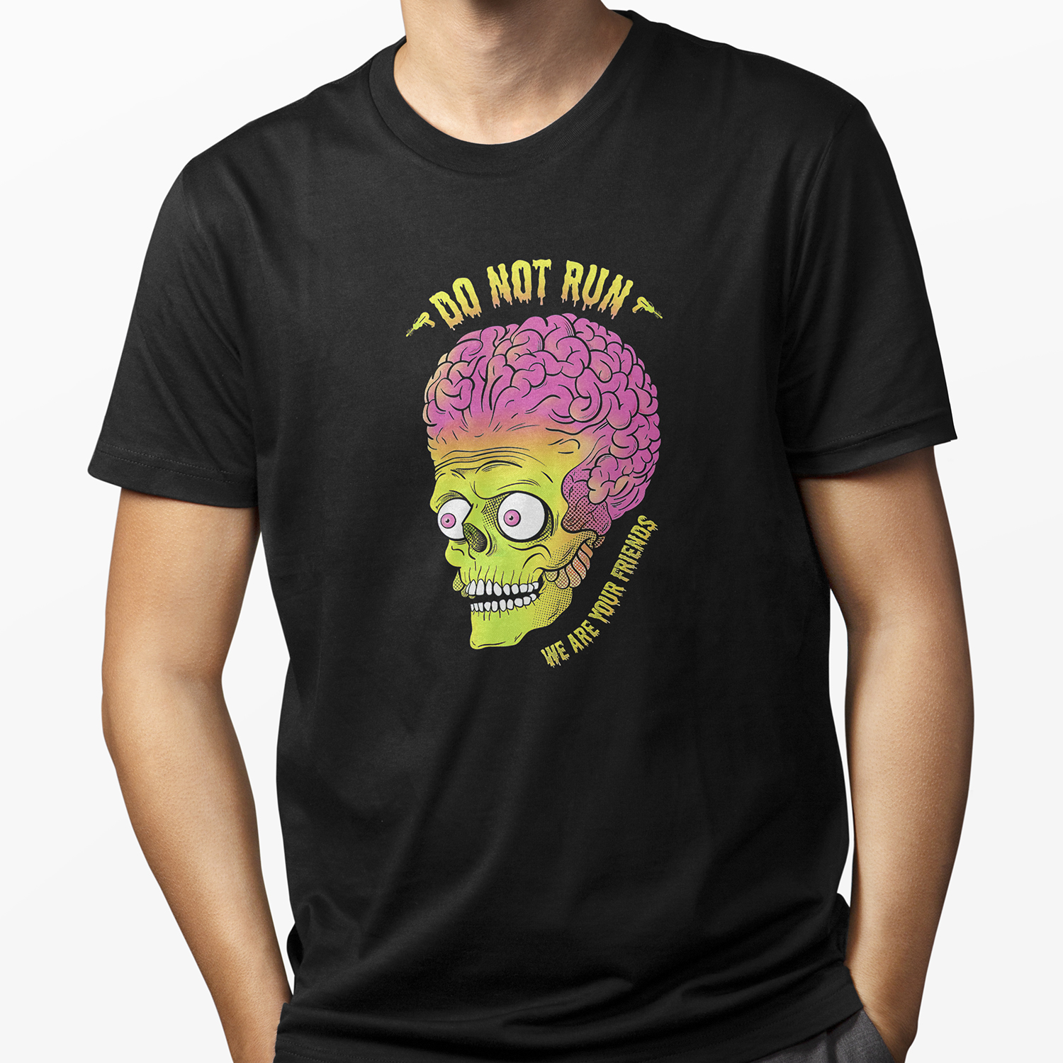 Playera Mars Attacks Alien Skull para hombre casual XOLO