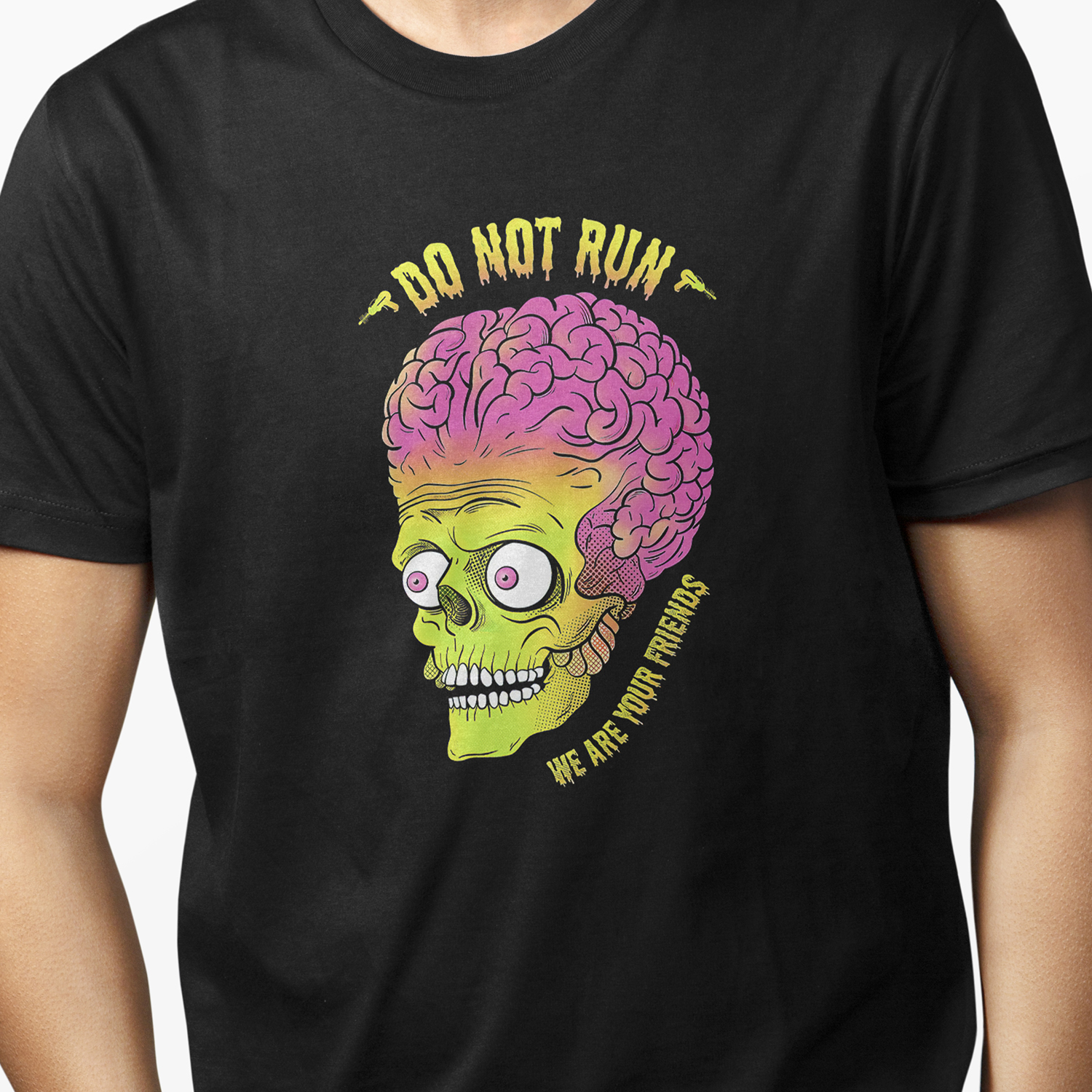 Playera Mars Attacks Alien Skull para hombre casual XOLO