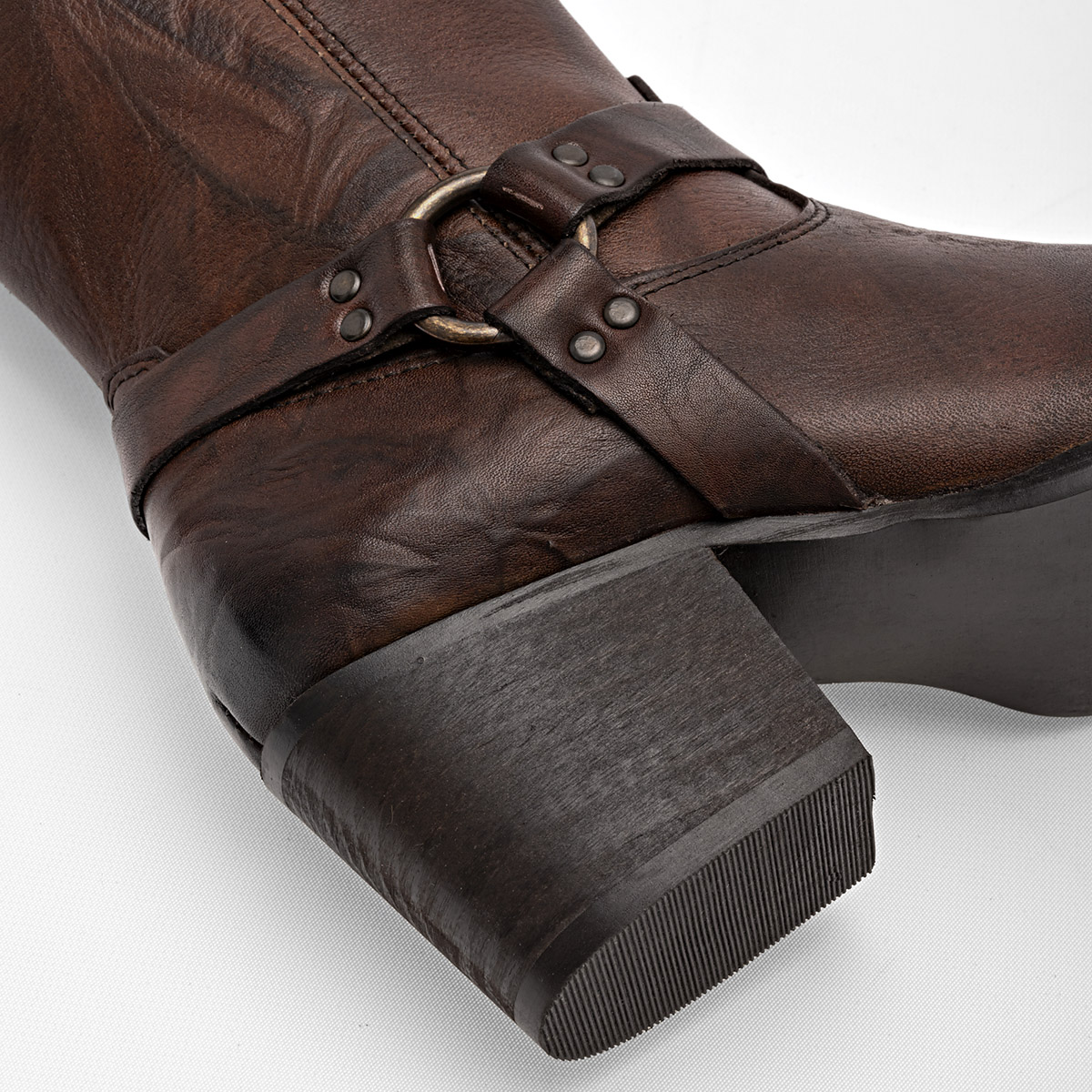 Gösh Bota Vaquera Mujer En Piel Tacon Cuadrado 6cm Tubo 25cm Color Cafe E9