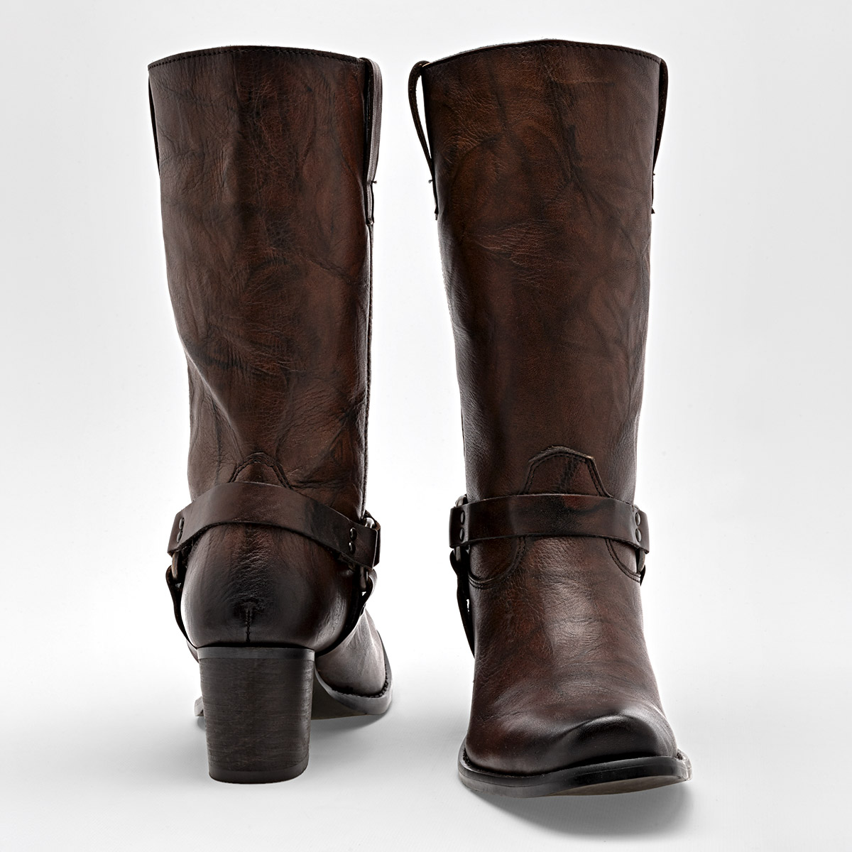 Gösh Bota Vaquera Mujer En Piel Tacon Cuadrado 6cm Tubo 25cm Color Cafe E9